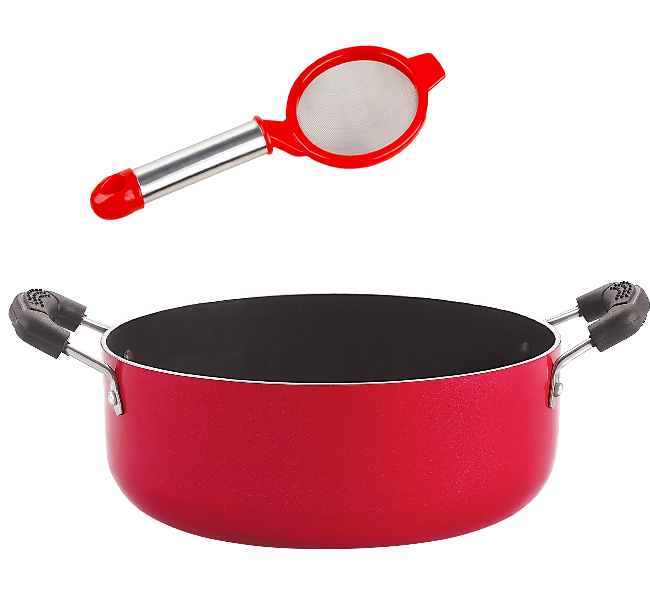 Nirlon NonStick Odor Free Aluminium Casserole With Free Tea Stainer Combo Item Set