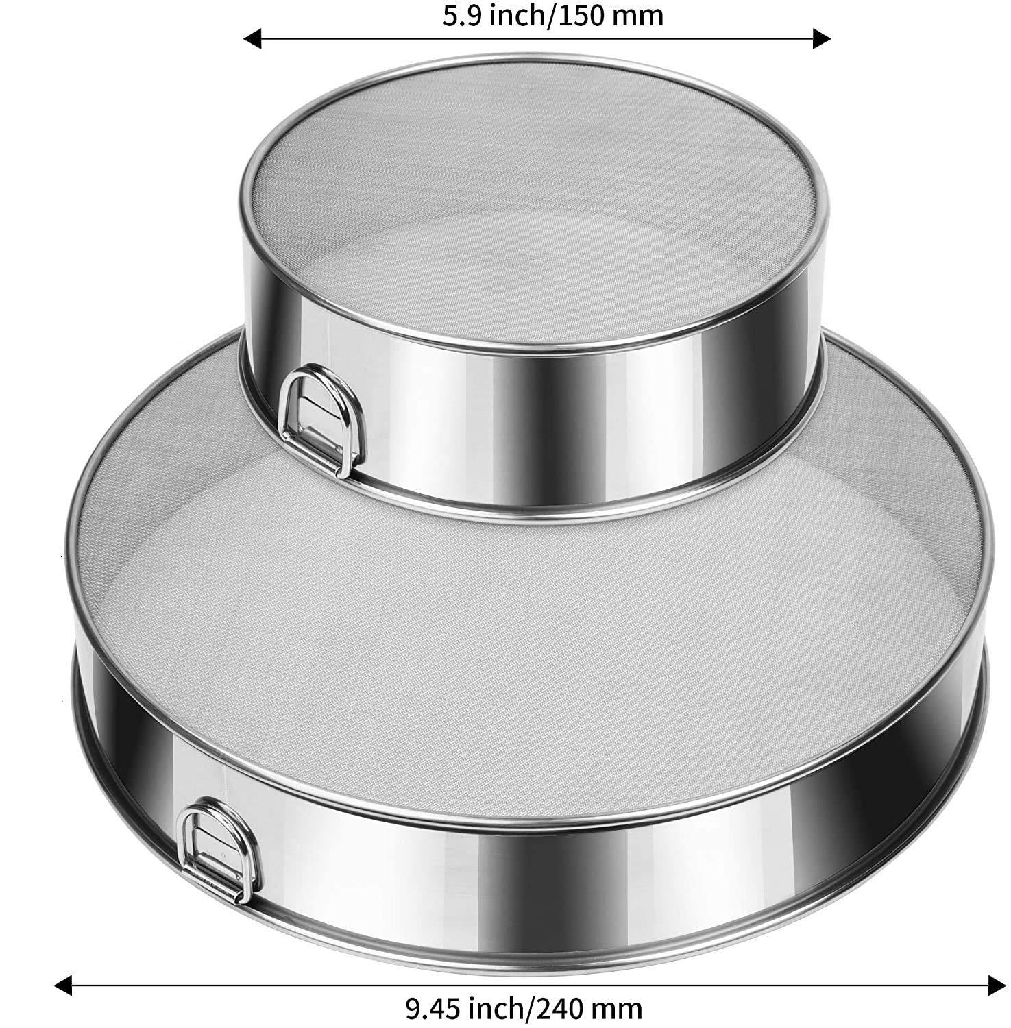 Flour Sifter, Flour Sifter For Baking, Fine Mesh Sifter, Flour Sieve Fine Mesh, 60 Mesh Sieve 304 Stainless Steel Round Sifter F