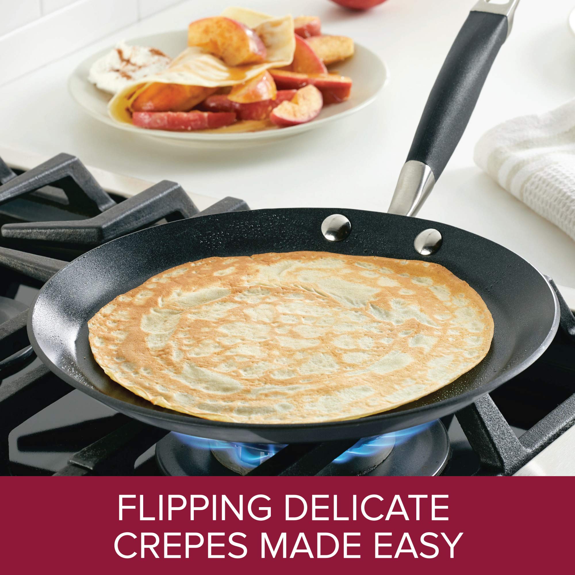 Anolon Advanced Home Hard Anodized Nonstick Crepe Pan, 9.5 Inch, Onyx