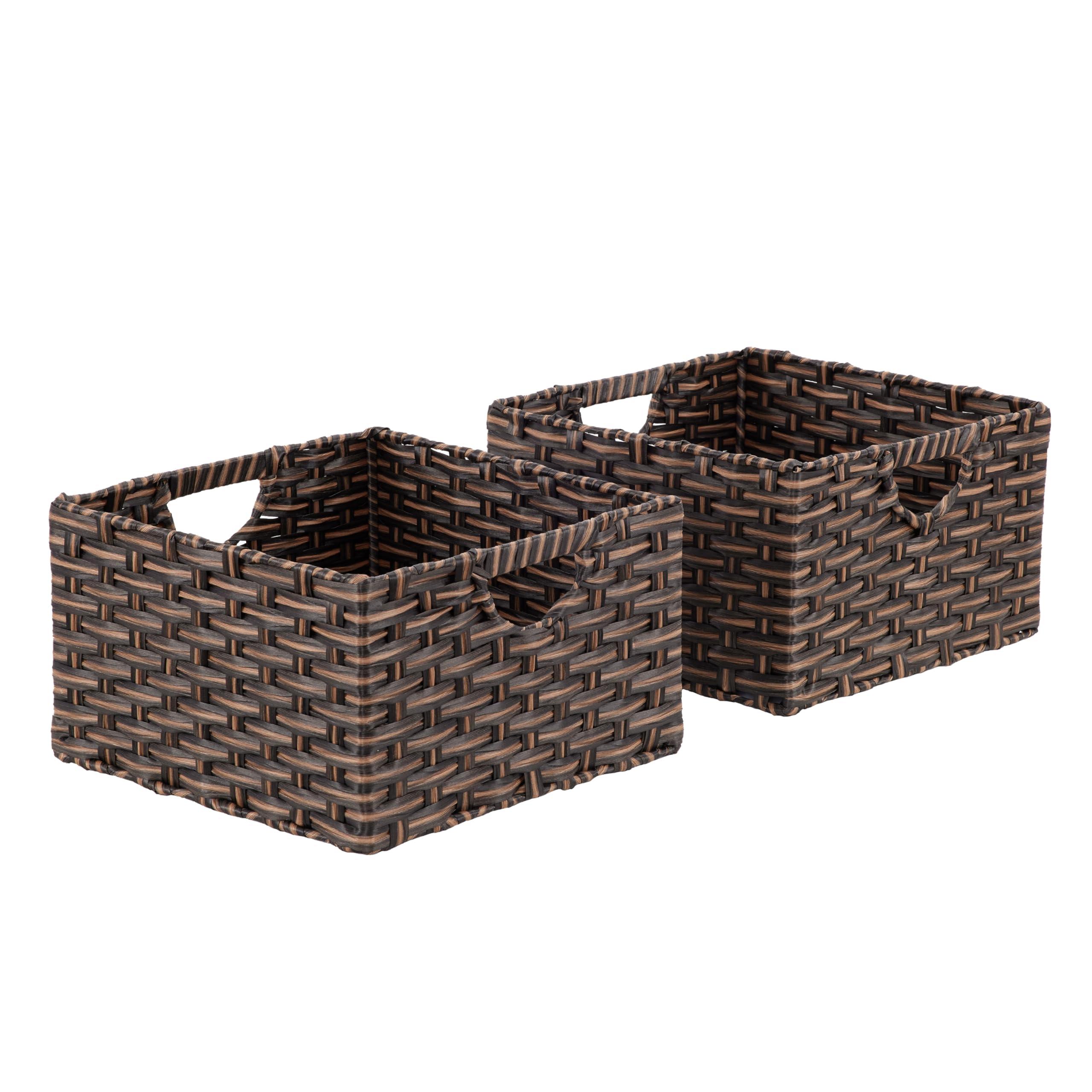 Seville Classics Premium Handwoven Portable Laundry Bin Basket With Carrying Handles, Household Storage For Clothes, Linens, She