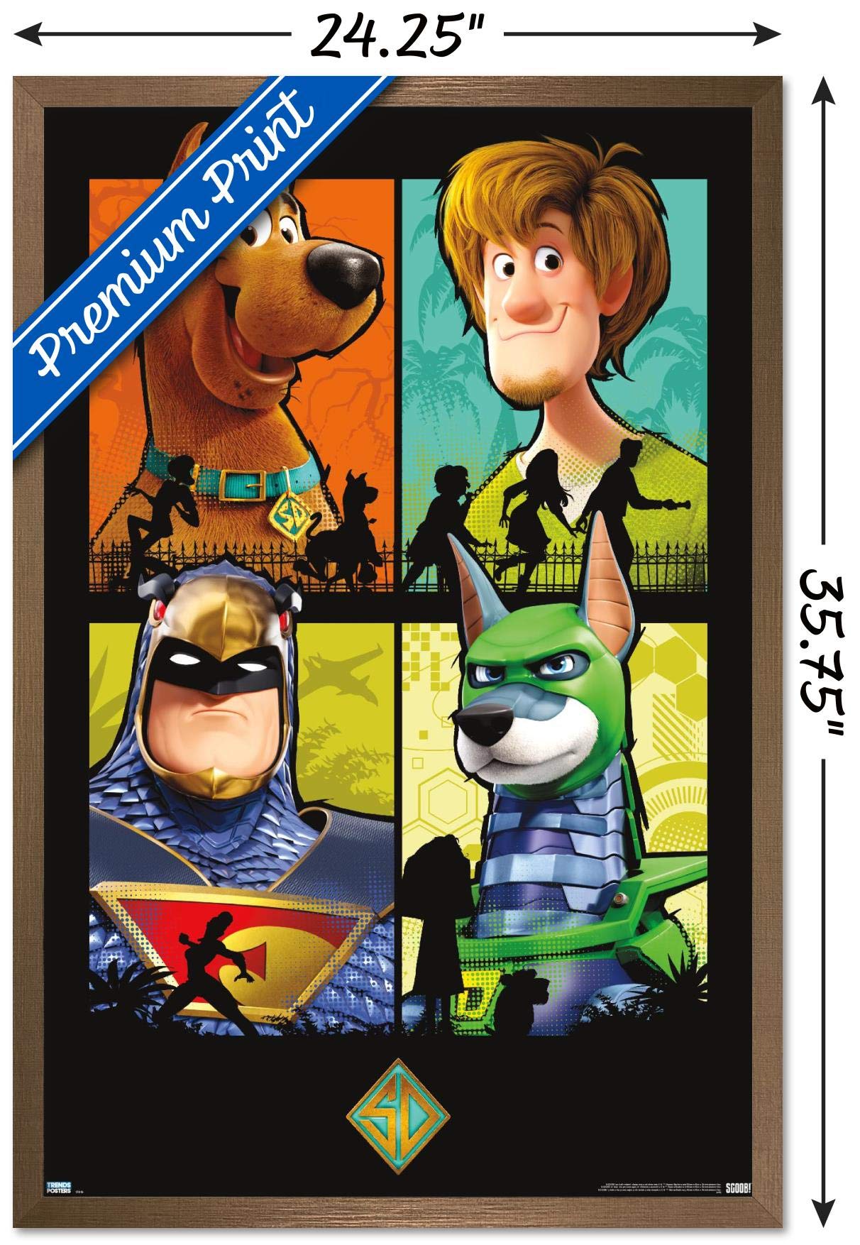 Trends International Scooby- Doo: Scoob! - Grid Wall Poster, 22.375'' X 34'', Bronze Framed Version