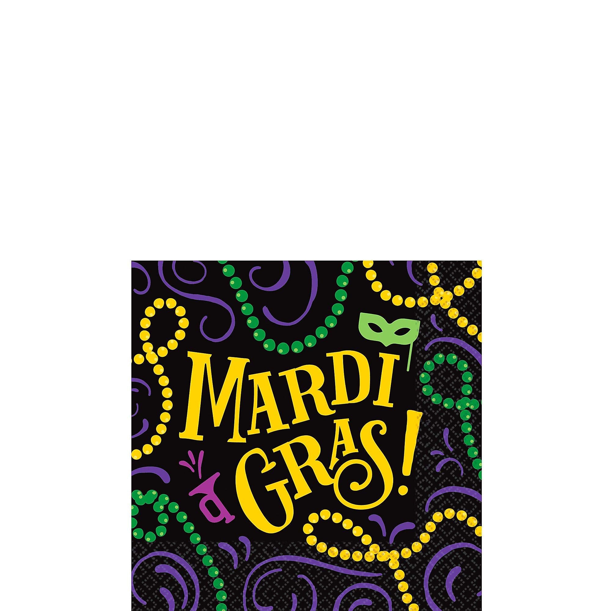 Multicolor Mardi Gras Paper Beverage Napkins - 5'' X 5'' (Pack Of 36) - Perfect For Festive Parties & Themed Celebrations