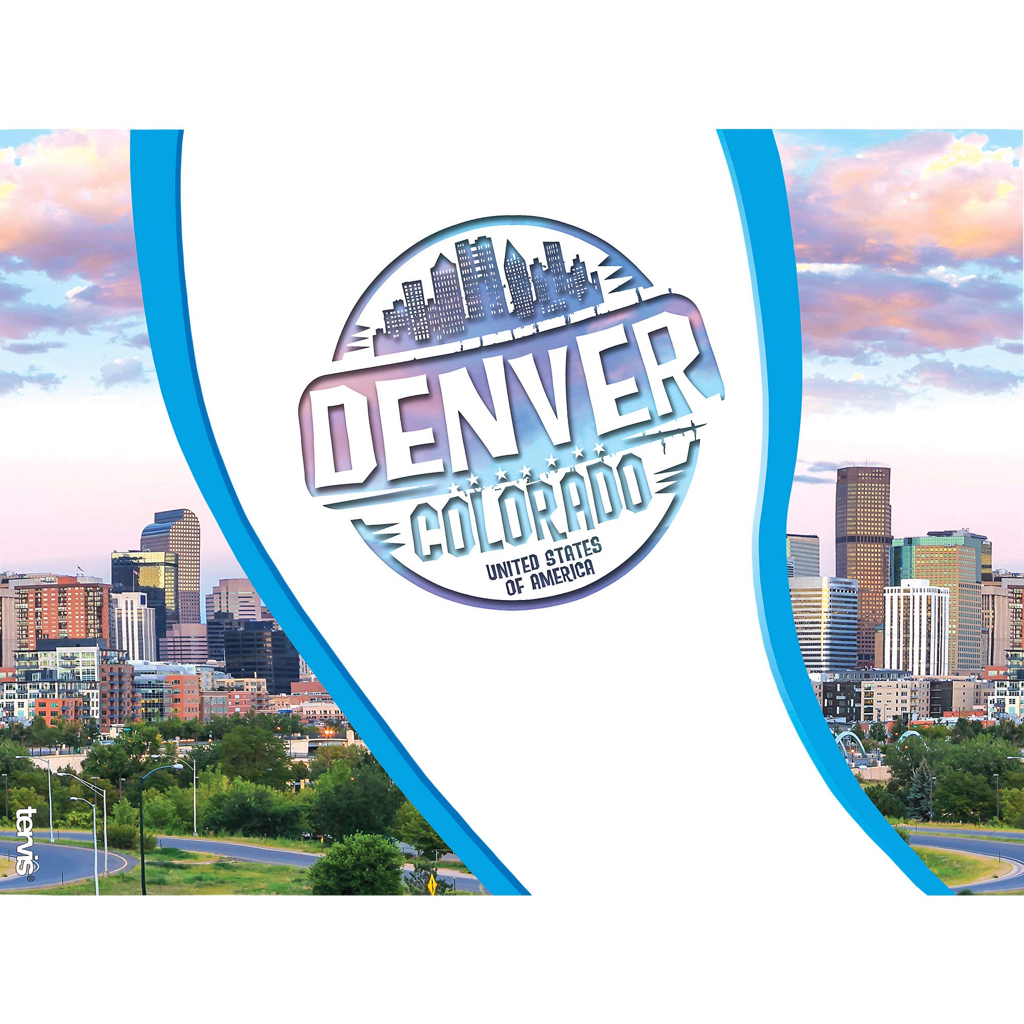 Tervis Colorado-Denver Stamp Insulated Tumbler With Wrap And Turquoise Lid, 24Oz, Clear