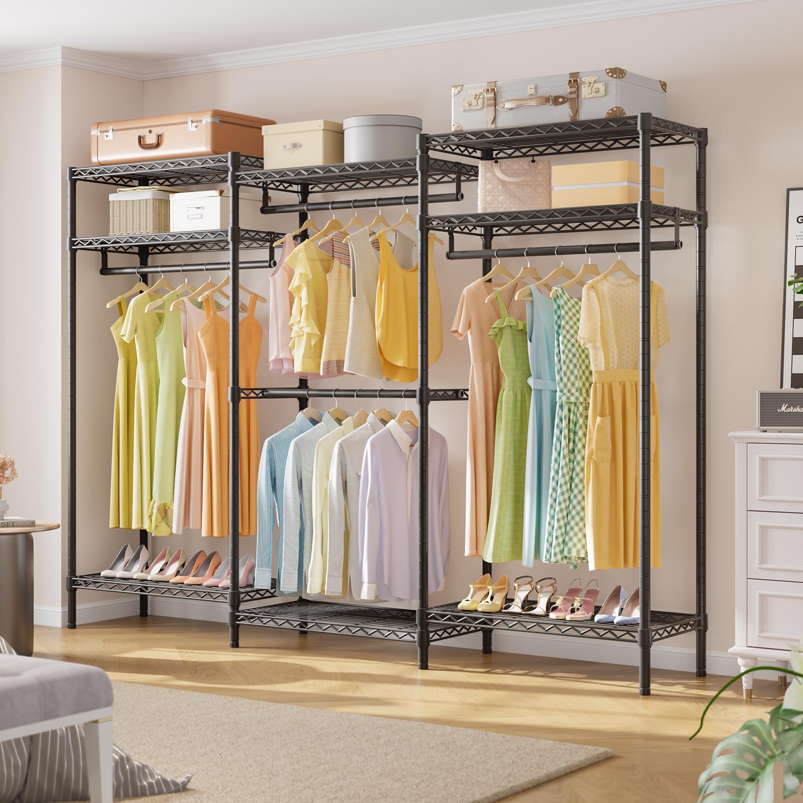 Vipek V5I Plus Wire Garment Rack Heavy Duty Clothes Rack For Hanging Clothes, Large Free Standing Wardrobe Closet Metal Clothing