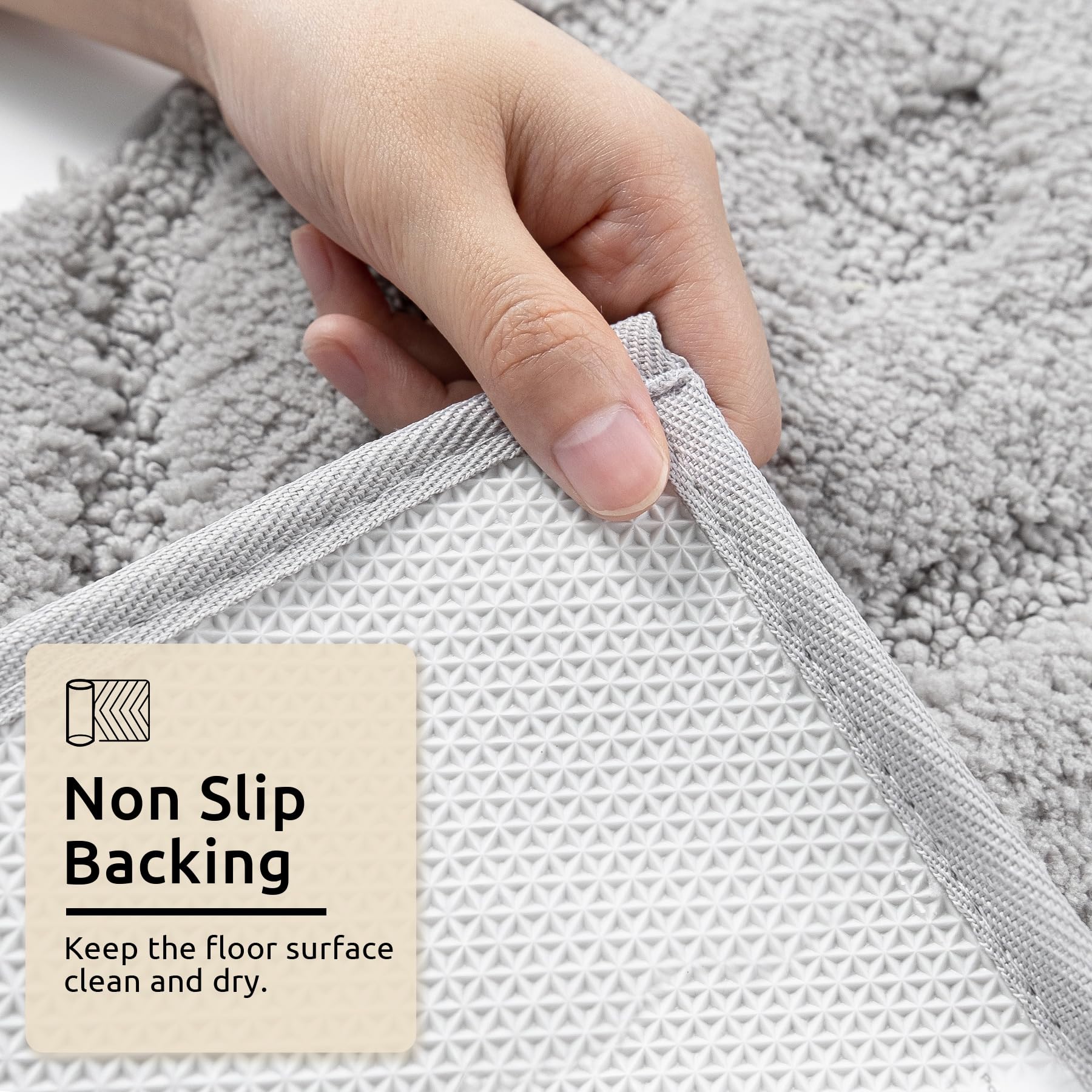 Dexde Gray Bathroom Rugs Boho Bath Mat Non Slip Geometric Luxury Soft Washable Carpet For Bathroom Shower Kitchen Entryway Moder