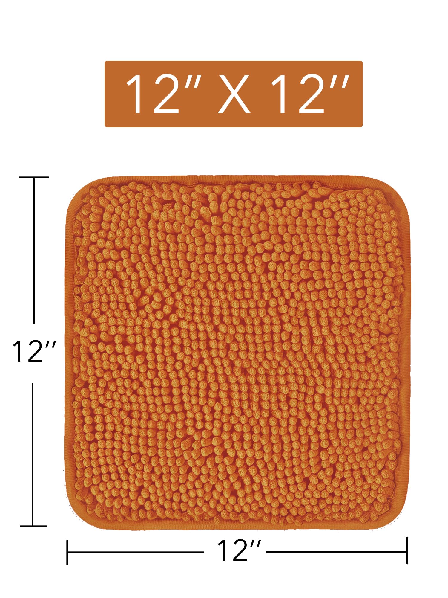 Yeaban Burnt Orange Bathroom Rugs Sets 2 Piece - Thick Chenille Bath Mats | Absorbent And Washable Bath Rug Non-Slip, Plush And