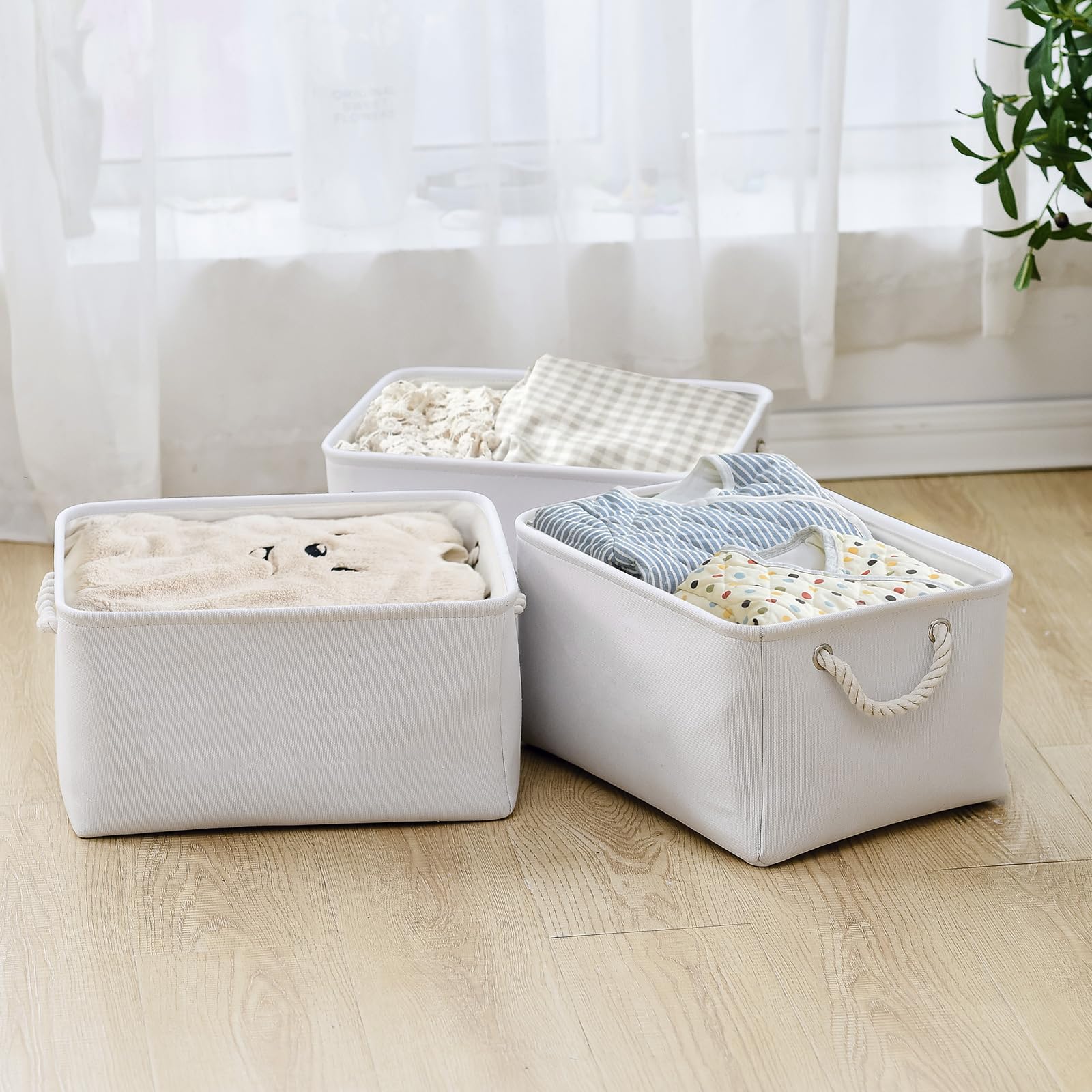 Thewarmhome Fabric Storage Bin, Large 1 Pack 15.7L*11.8W*8.3H Storage Basket For Home Storage And Organization, Shelf Basket Wit