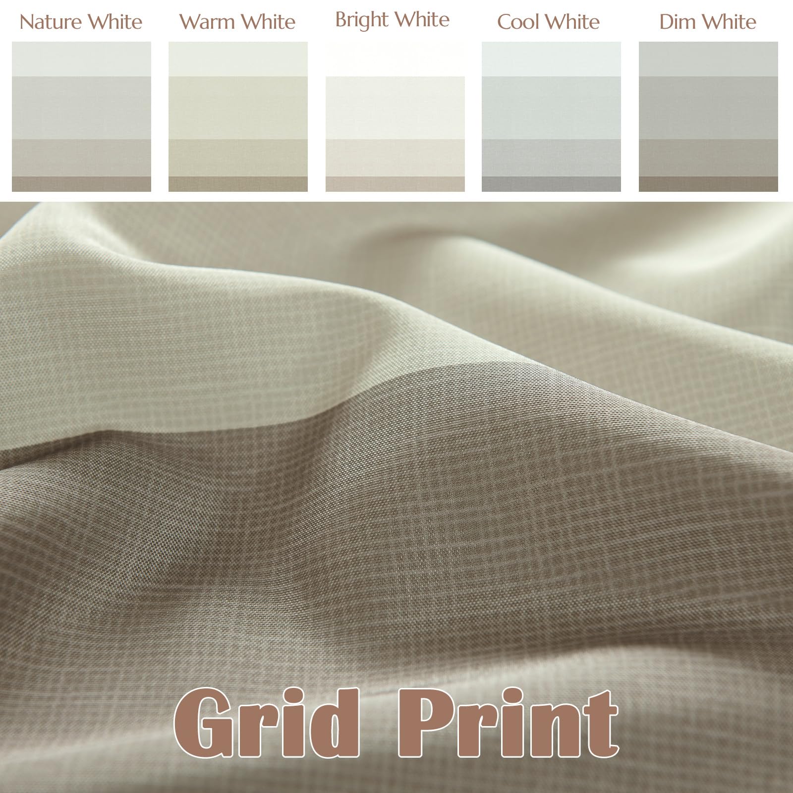 Jinchan Ombre Wood Taupe Striped Shower Curtain Waterproof Fabric Shower Curtains For Bathroom Gradual Color Minimalist Design M