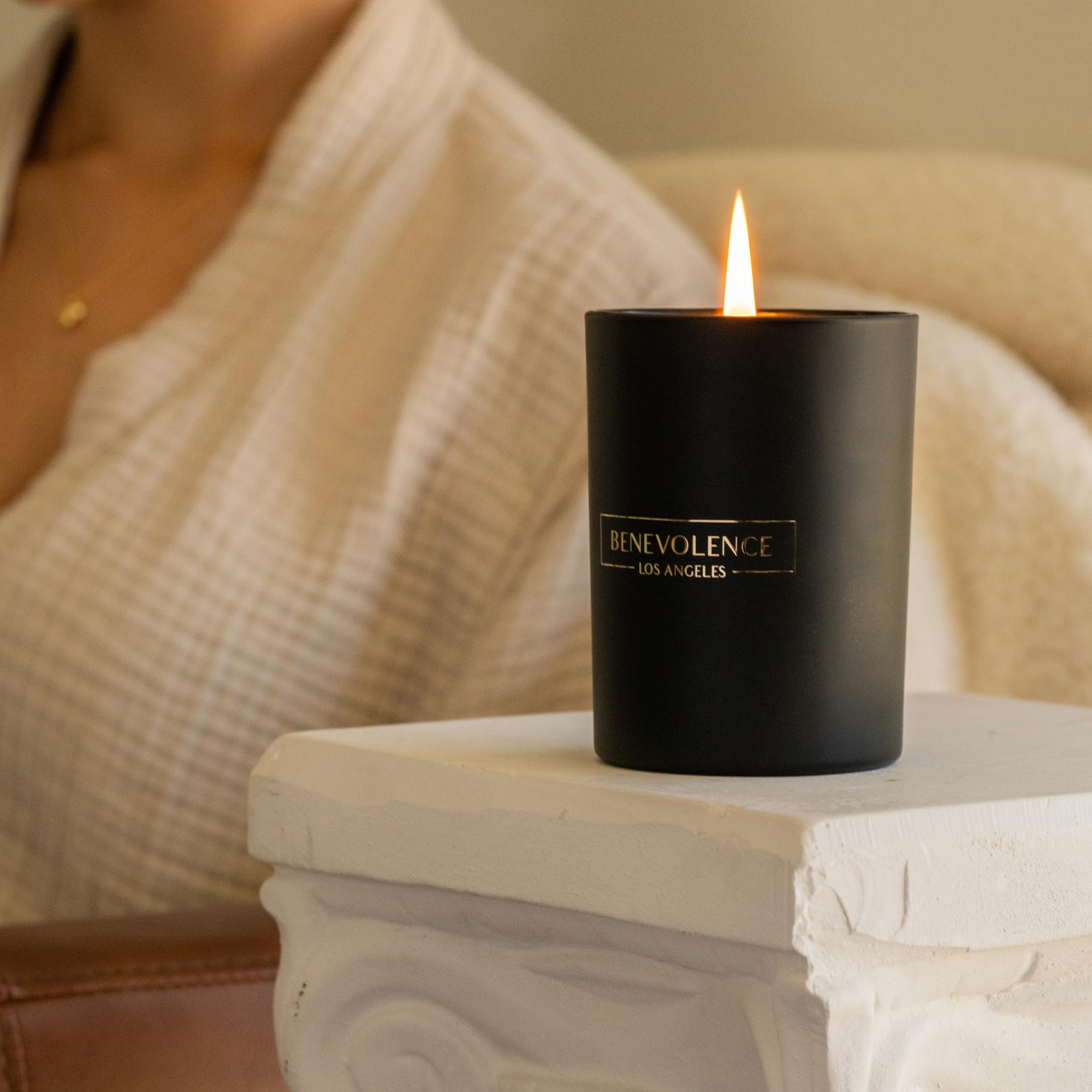 Benevolence LA Santal Scented Candle  10 oz Scented Candles for Home  Natural Soy Candles Gifts for Women, Aromatherapy Candle,