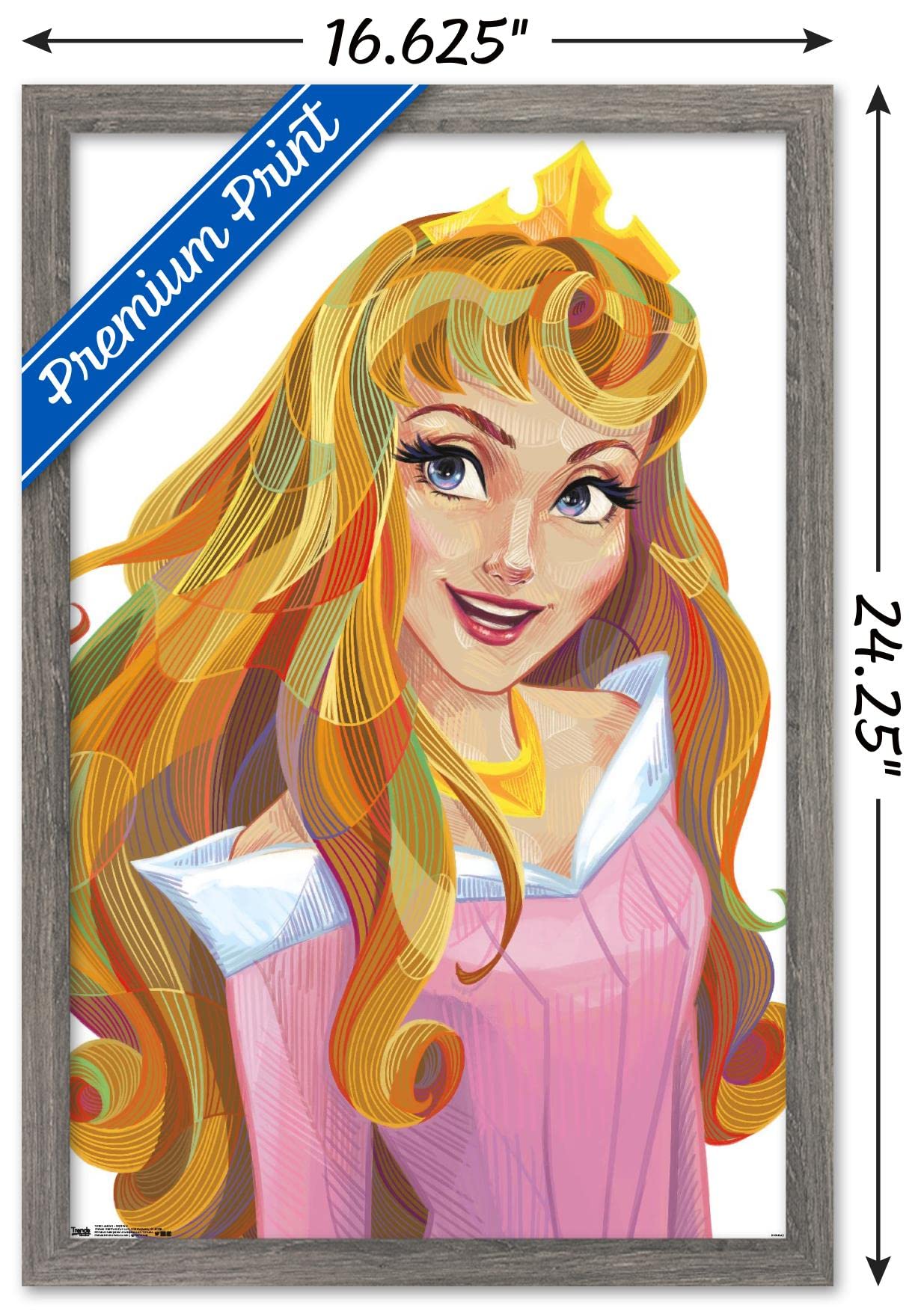Trends International Disney Sleeping Beauty - Aurora - Stylized Wall Poster, 14.725'' X 22.375'', Barnwood Framed Version