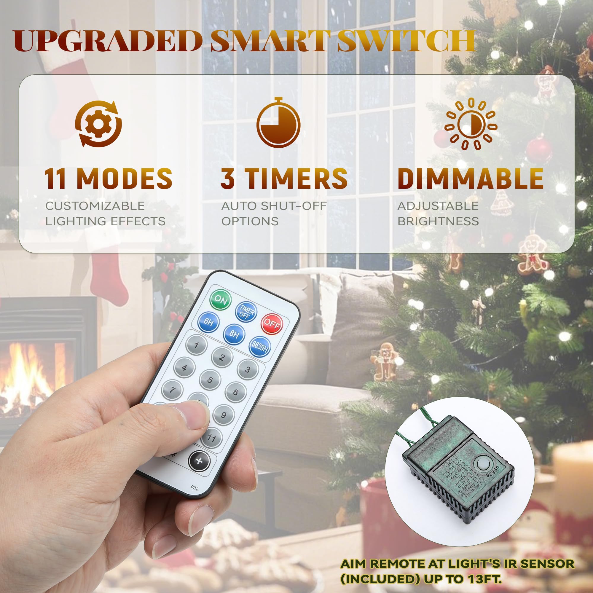 YITAHOME 7.5FT Pre-Decorated Pencil Christmas Tree w/Remote, Partially Flocked & Frosted Slim Prelit Hinged Xmas Tree w/ 1075 Ti