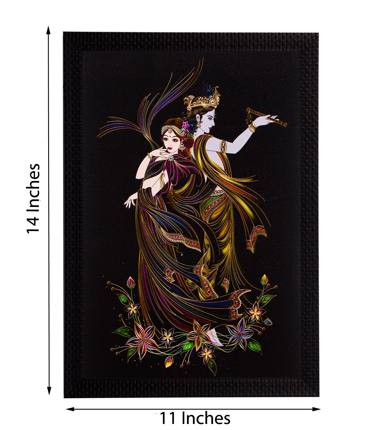 Ecraftindia Lord Krishna And Radha Uv Art Painting (Synthetic Wood, 28 Cm X 36 Cm, Satin Matt Texture, Fpgk1928), Multicolour