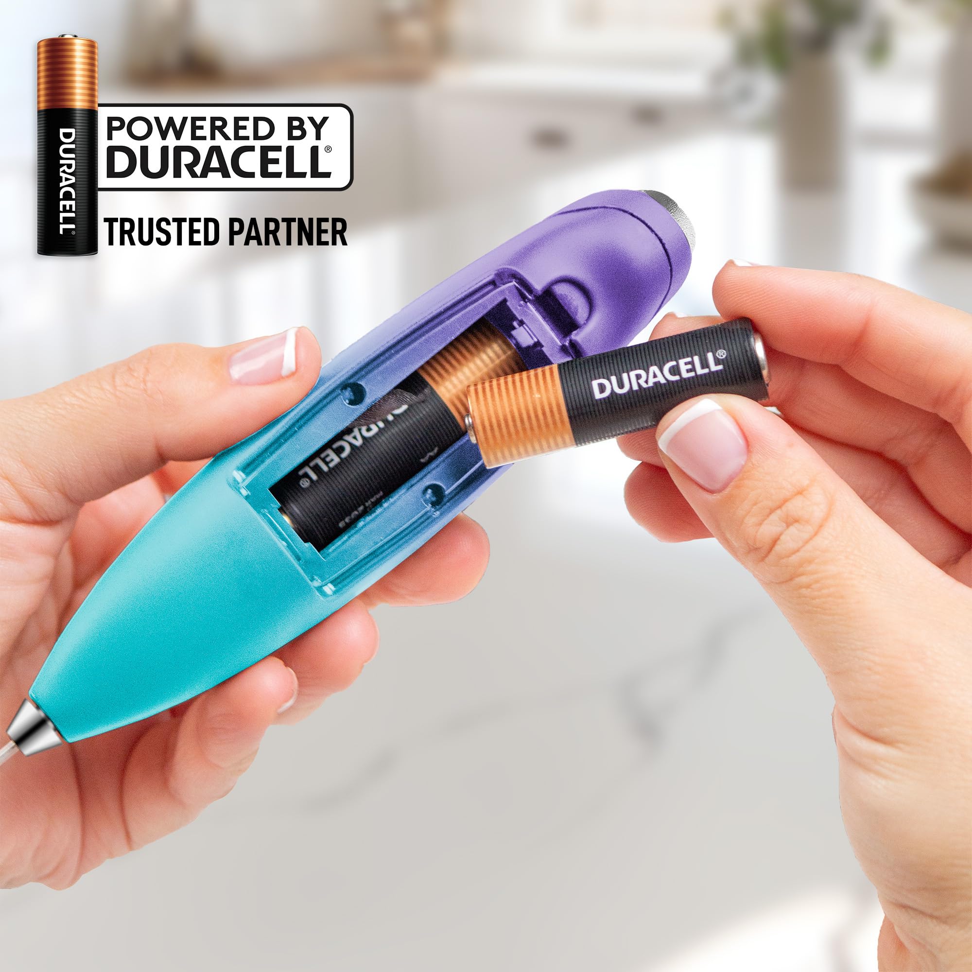 Zulay Kitchen Milk Frother Handheld Electric Whisk with AA Duracell Batteries - Durable Drink Mixer for Coffee, Lattes, Cappucci