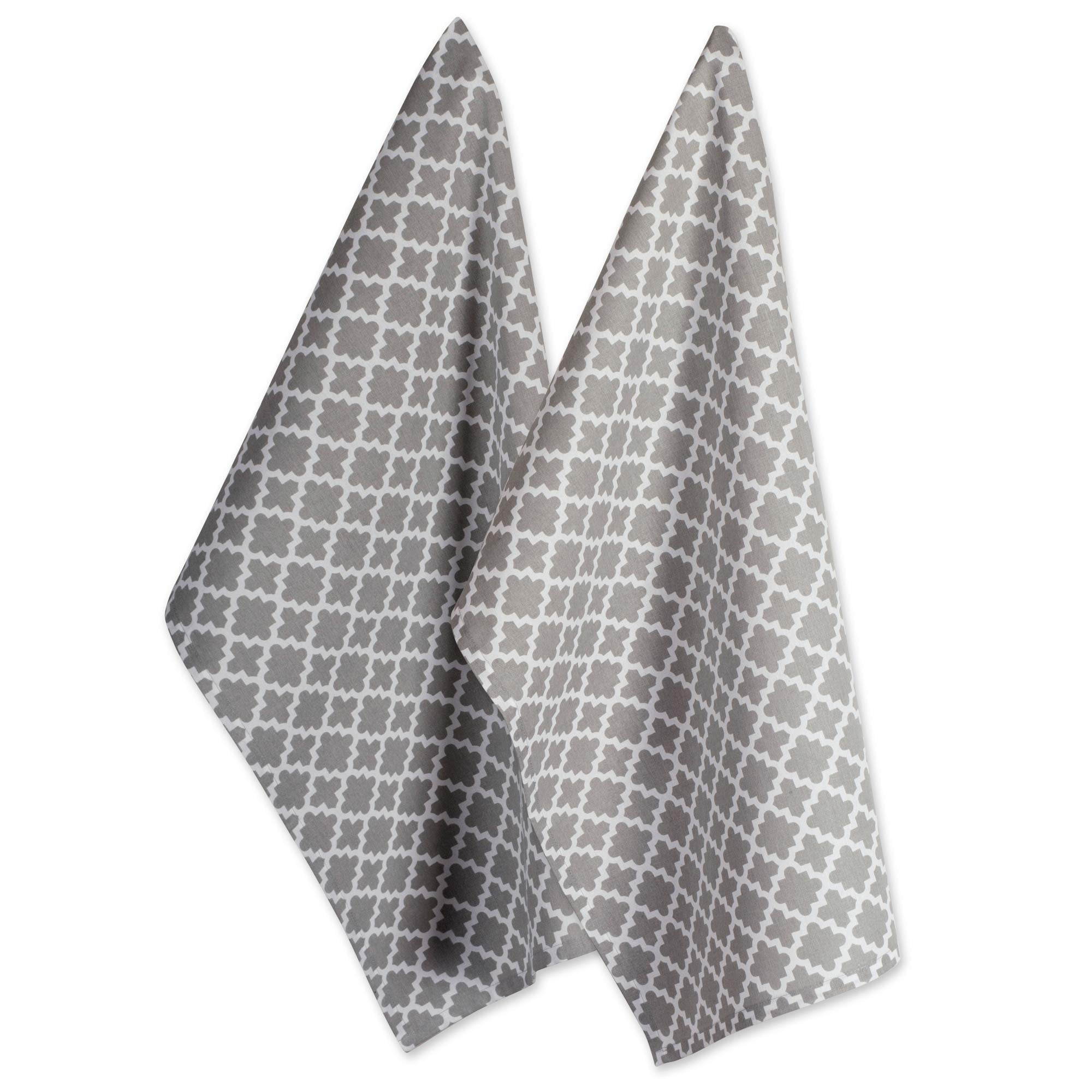 Dii Lattice Basics Collection Kitchen Essentials, Dishtowel Set, Gray, 2, Piece