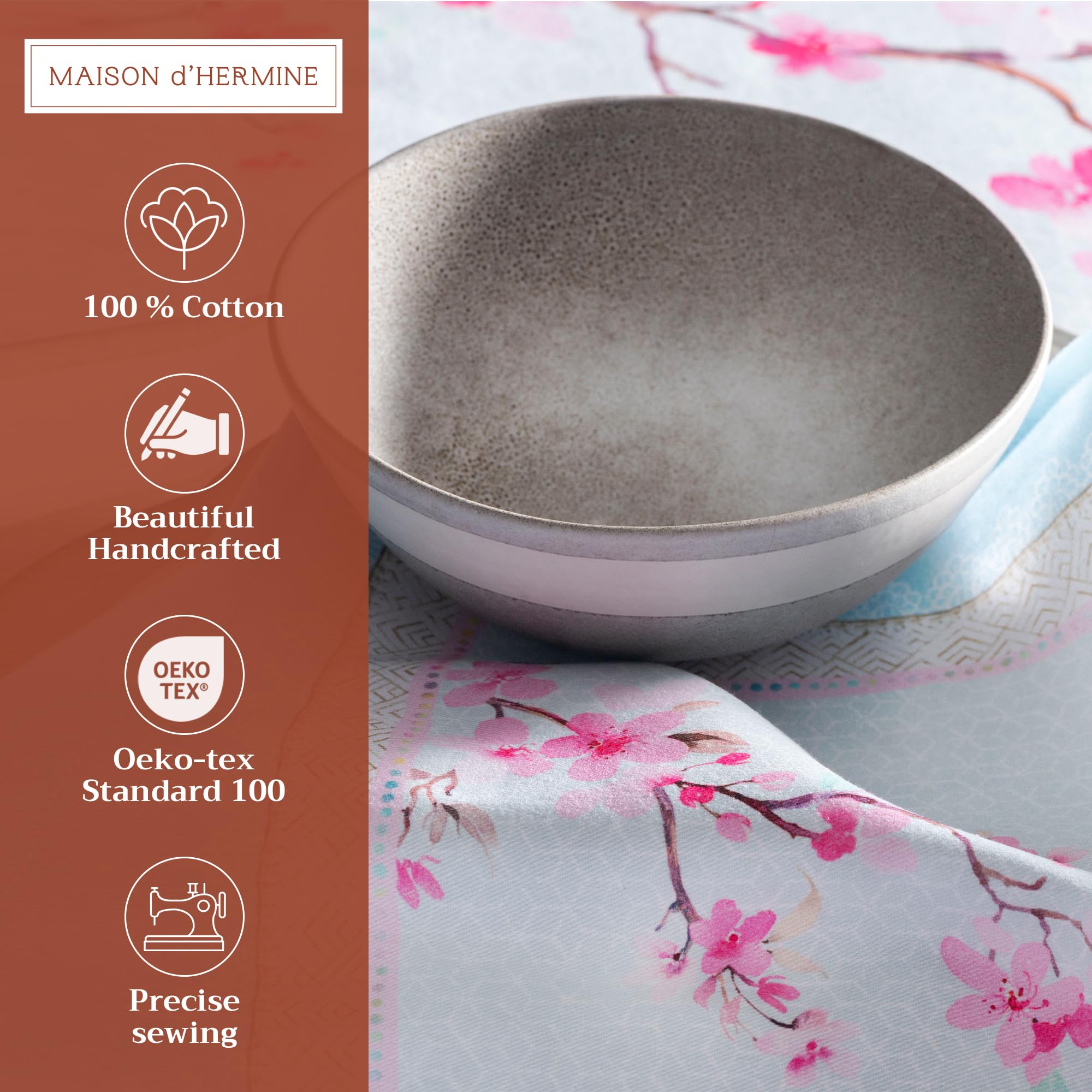 Maison D ' Hermine Napkin 100% Cotton 20 ''X20 '' Set Of 4 Decorative Washable Table Cloth Napkins, Dining, Holidays, Buffet Par