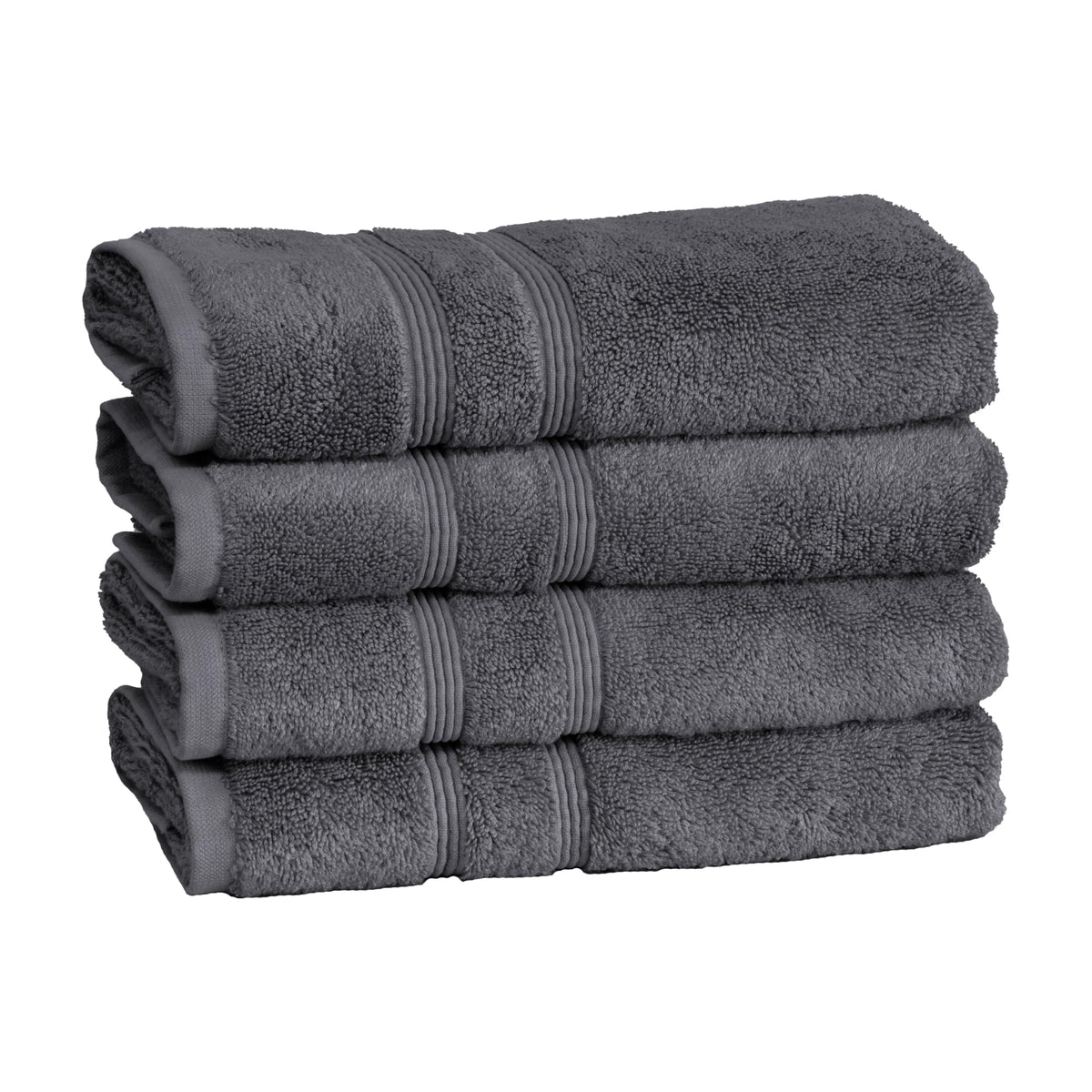 Mosobam Luxury Turkish Set Of 4 Hand Towels 16X30 Charcoal Gray (Dark Grey) 700 Gsm Bamboo Viscose & Aegean Turkish Combed Cotto