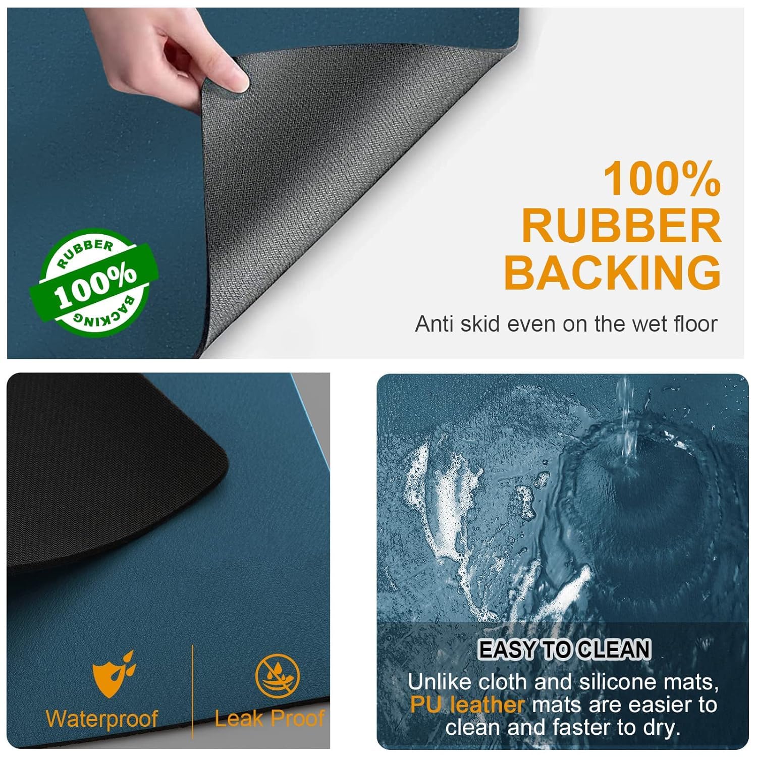 Waafy Dish Drying Mats For Kitchen Counter Coffee Mat Under Sink Mats For Kitchen Waterproof Dish Mat Drying Kitchen Mat Bar Mat