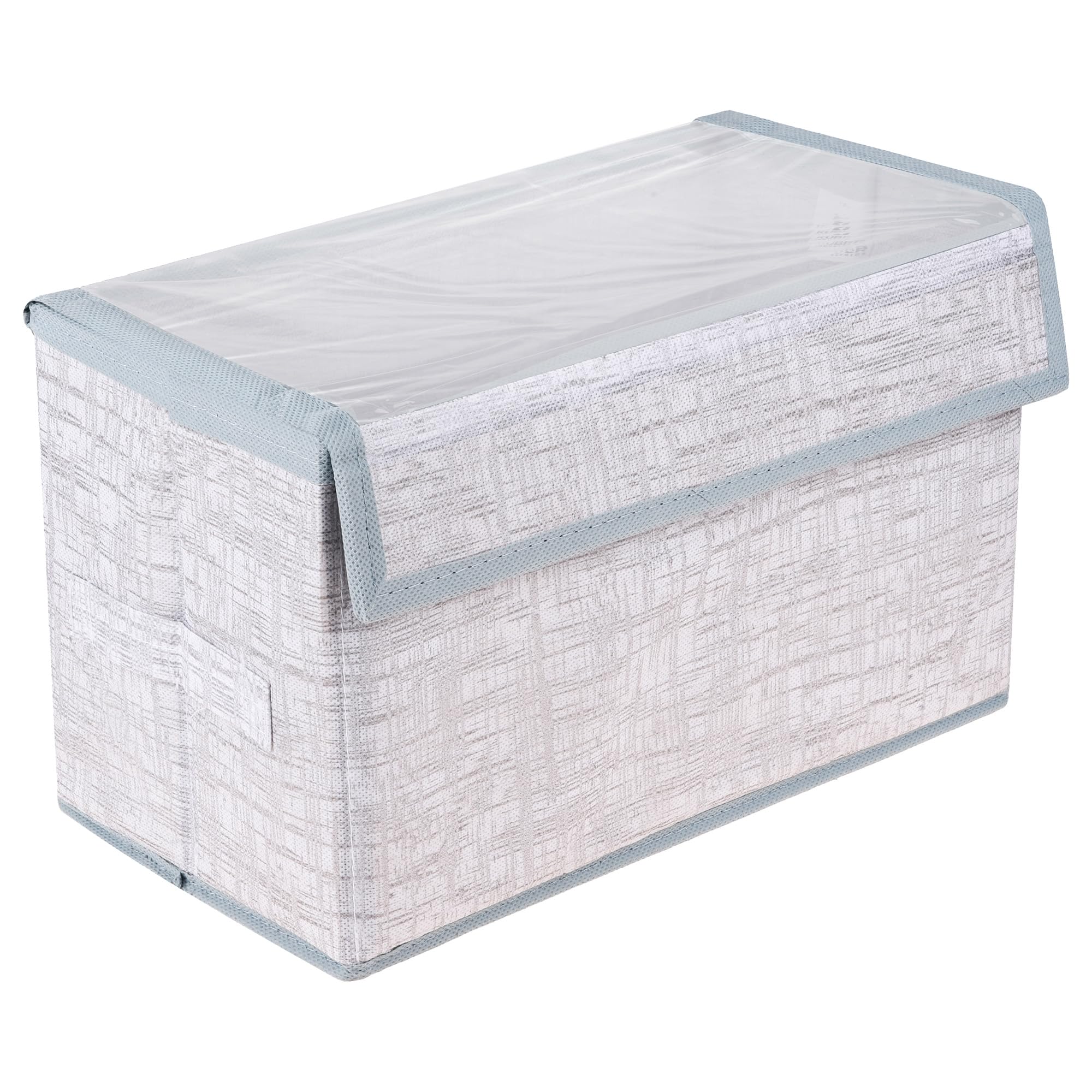 Heart Home Drawer Storage Box|Clothes Drawer Organizer With Handle|Transparent Lid With Velcro|Wardrobe Organizer For Books|Jute