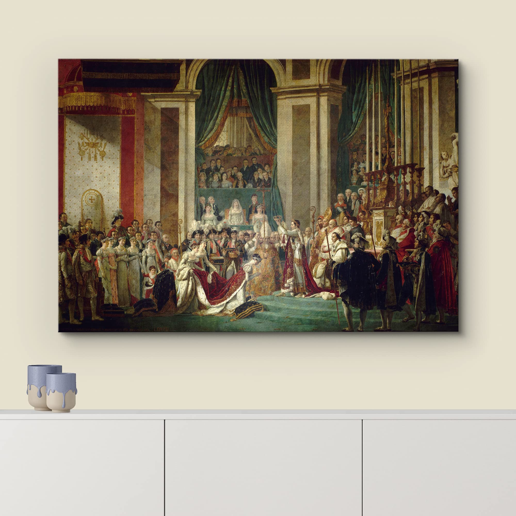 Wall26 - Canvas Wll Art - The Coronation Of Napoleon By Jacques-Louis David - Famous Painting Reproduction Giclee Printed And Ga