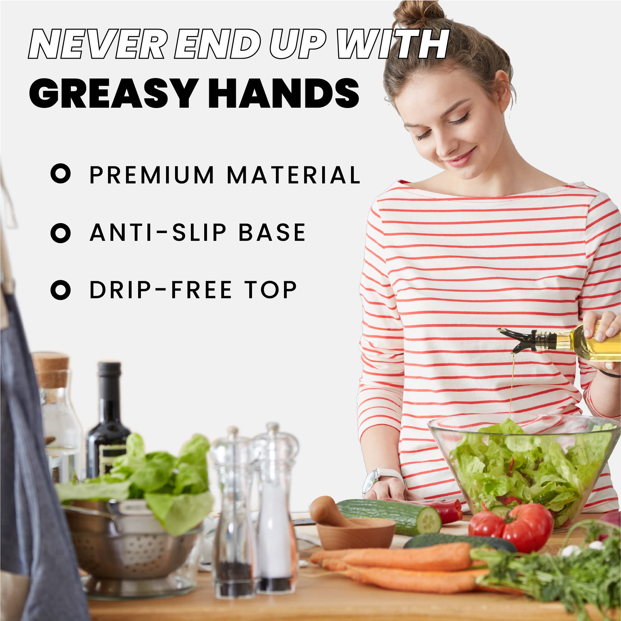 Zeppoli Oil and Vinegar Bottle Set 17oz - Comes with Stainless Steel Rack  Removable Cork  Funnel  and Spout Caps - Dual Cork Spout - Glass Olive Oil Dispenser Set