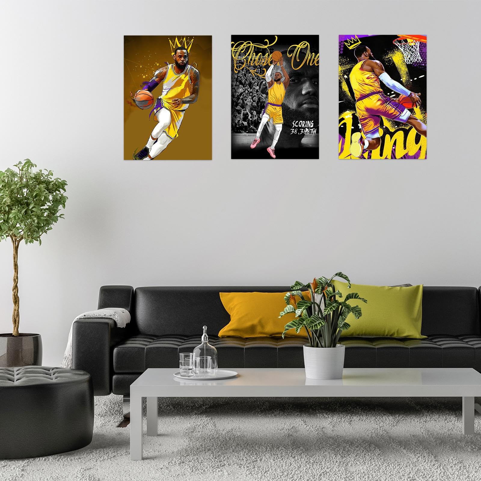 Babymiu Sports James Basketball Wall Poster 8-Pack 11.5 X 16.5 Inch,Basketball Gifts Merch Party Supplies Unframed Version Hd Pr