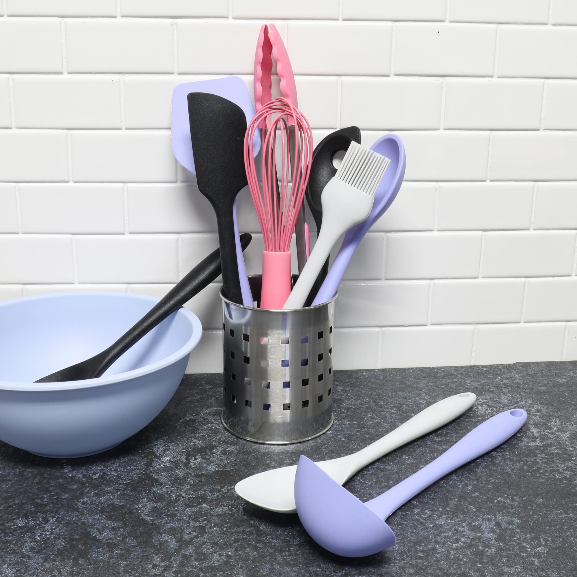 Chef Craft Premium Silicone Cooking Tongs, 12 Inch, Pink