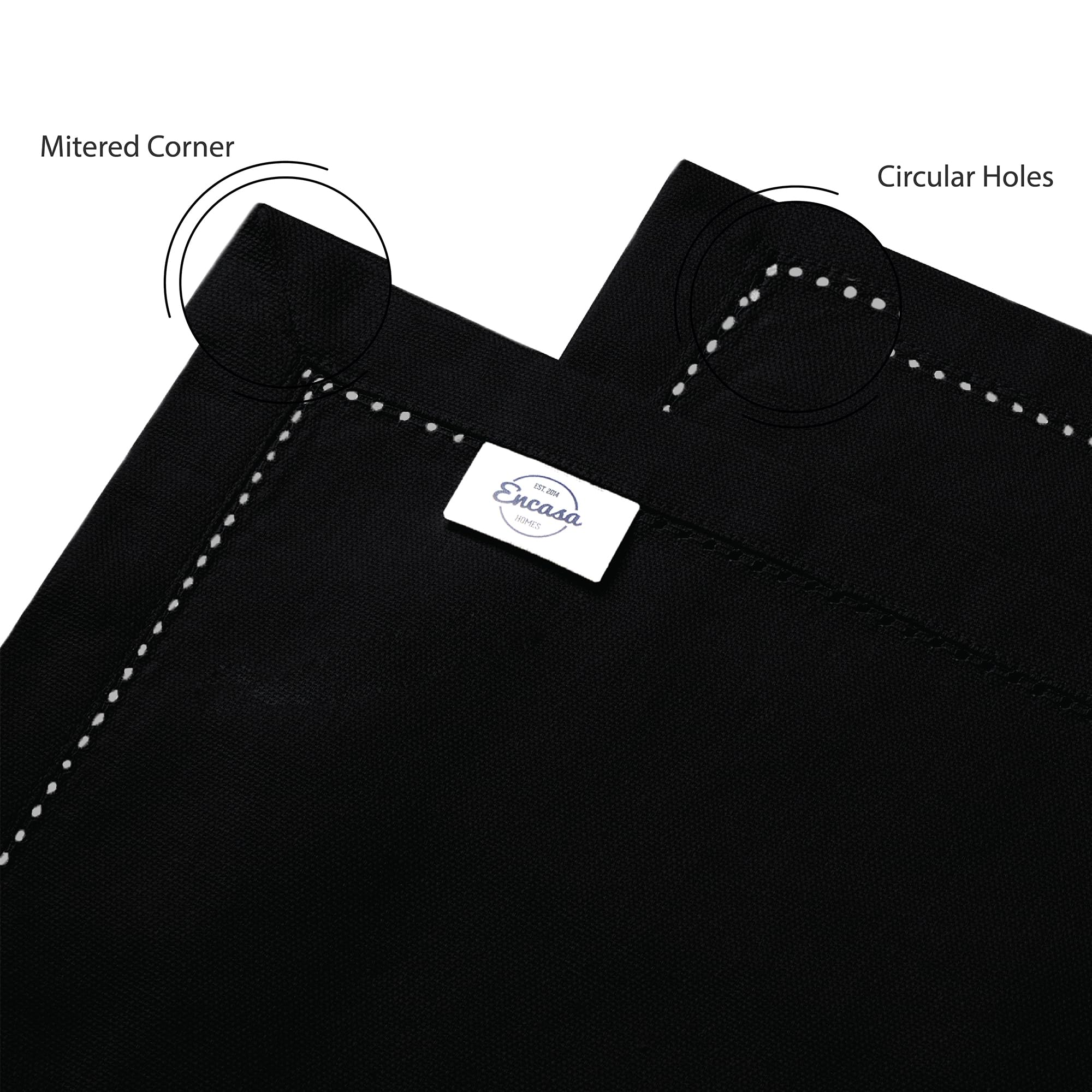 Encasa Homes 100% Cotton Hemstitched Dining Table Napkins Of Size 17 X 17 Inch (Square) - Black - Set Of 4 | Perfect For Party,