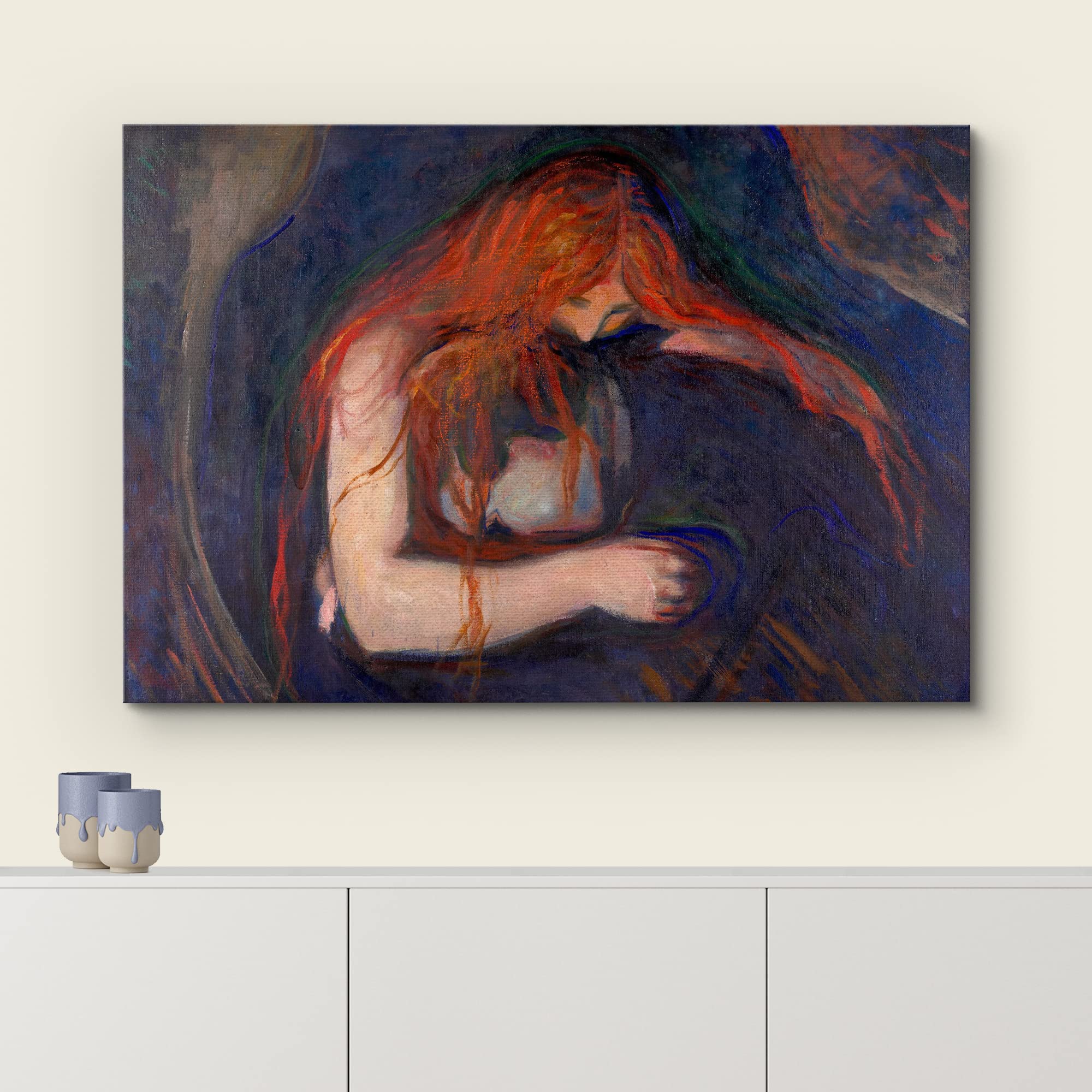 Wall26 Canvas Print Wall Art Vampire By Edvard Munch People Historic Illustrations Fine Art Traditional Scenic Colorful Dark For