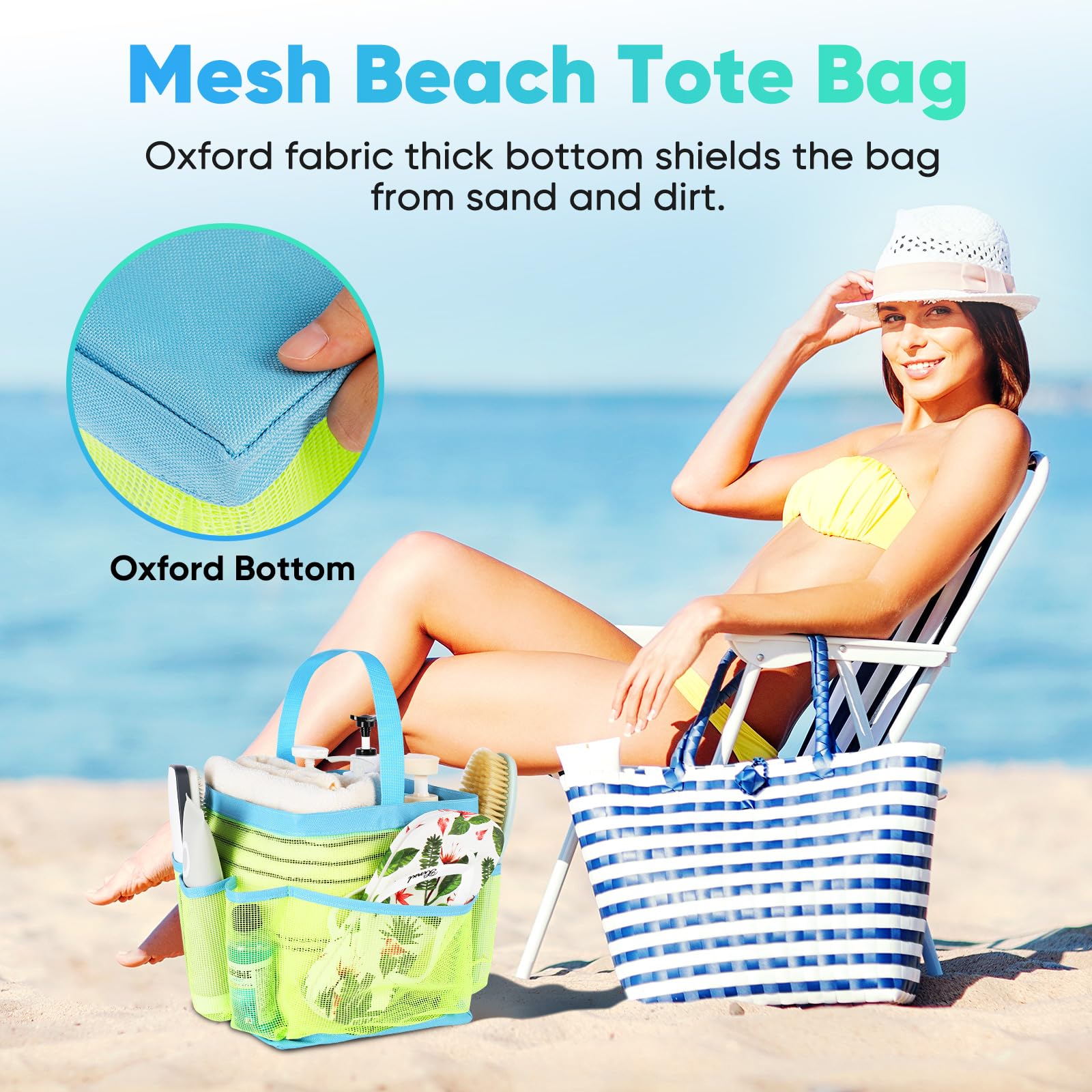 EUDELE Mesh Shower Caddy Portable for College Dorm Room Essentials Portable Shower Caddy Dorm with 8-Pocket Large Capacity Shower Bag for Beach Swimming Gym Travel essentials