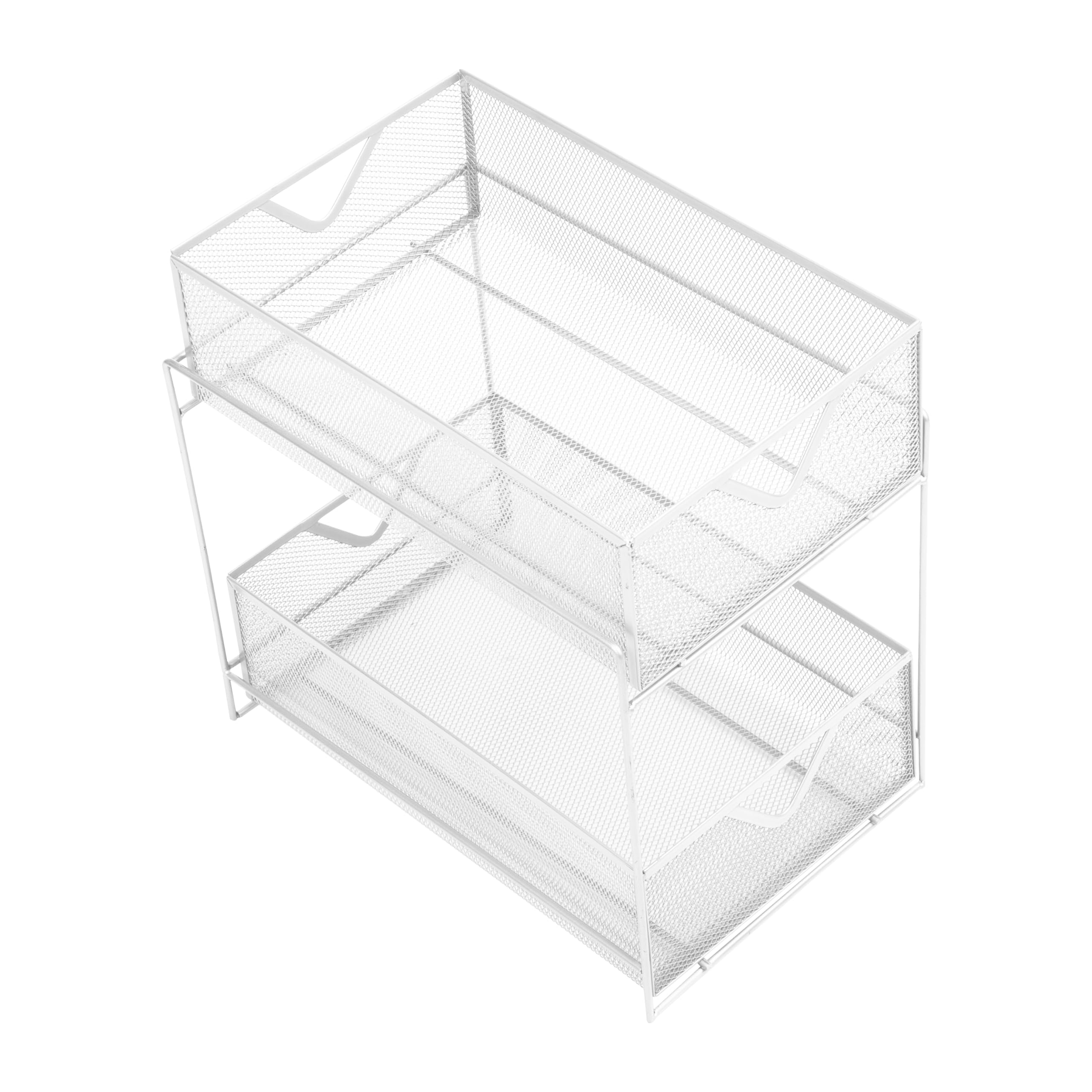 Mind Reader Accessory Organizer, Supply Storage, Makeup Crafts, Office, Kitchen, Metal, 8.25'' L W X 12.5'' H, One Size, White 2