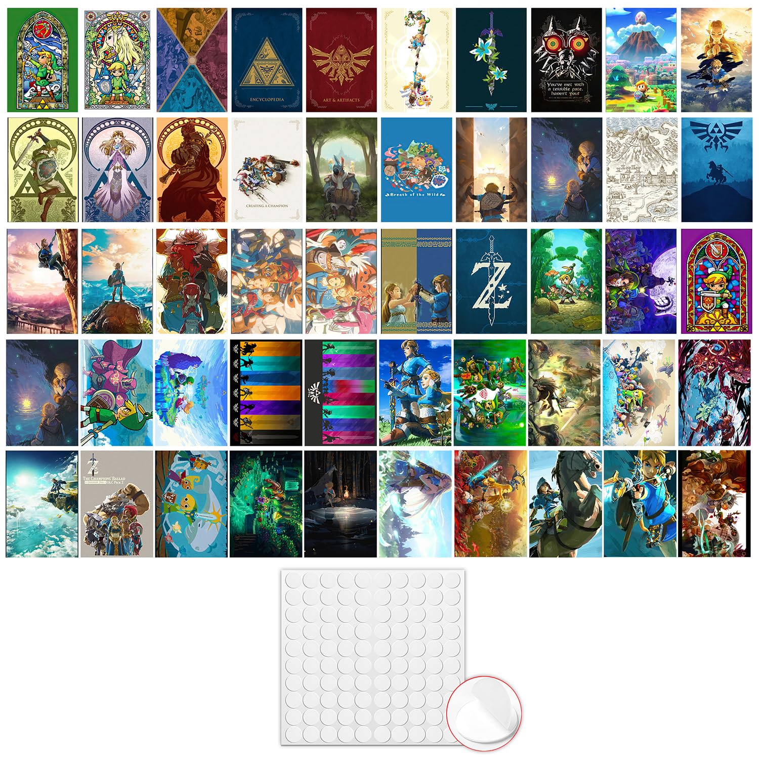 Pounchi Adventure Game Poster Wall Collage Set (50 Pcs 4 X 6 Inch With Glue Dots) Hd Aesthetic Posters Prints Of Cartoon Artwork