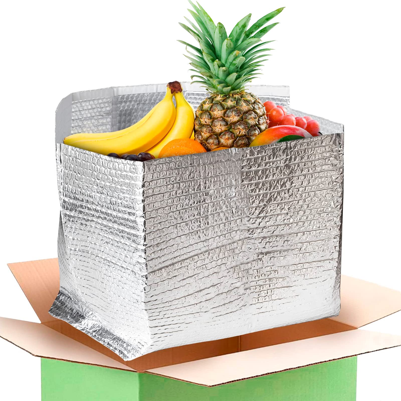 Abc Foil Insulated Box Liners 11 X 85 X 55 Inch, Pack Of 10 Silver Insulated Shipping Boxes For Frozen Food, Odorless Insulated