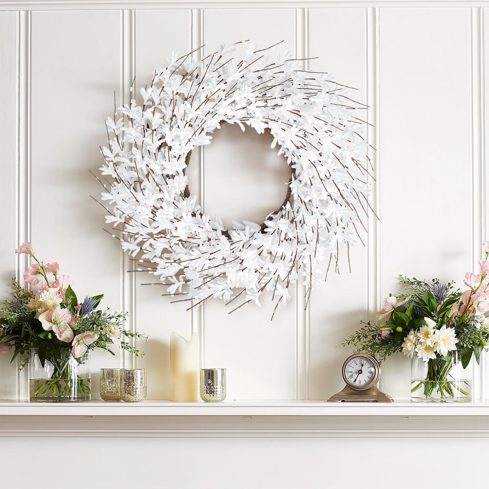 GTIDEA 24 Inch Summer Fall Wreaths for Front Door Outside Autumn Wreath Outdoor Indoors Fall Decorations for Home Farmhouse Wall