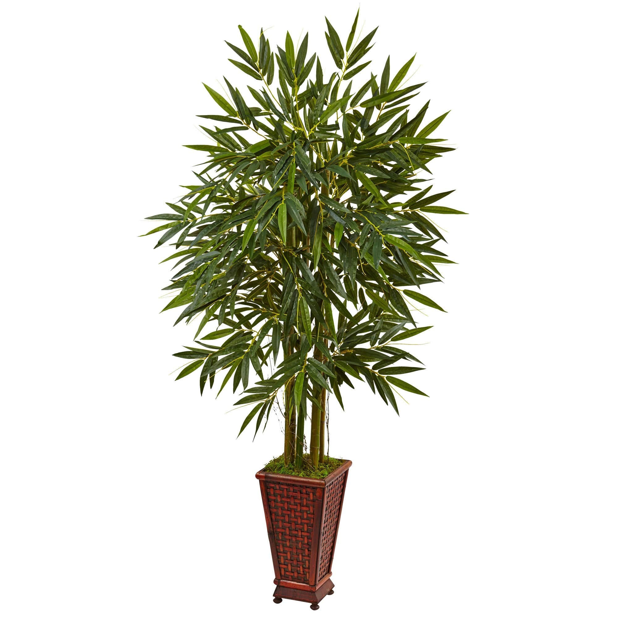 Nearly Natural 5.5 Bamboo Artificial Tree in Planter, Green