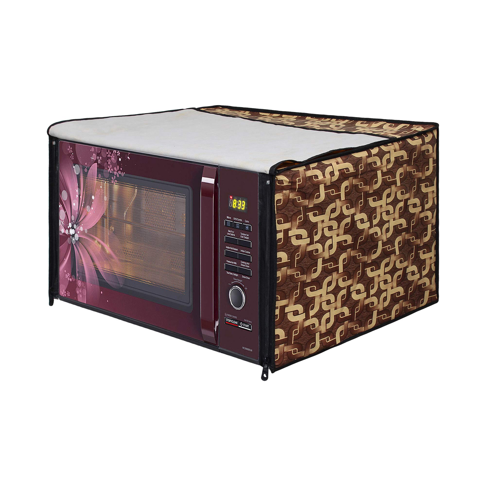 Lithara Printed Waterproof Microwave Oven Cover For Samsung Microwave Oven Cover 23 Litres Ms23F301Tak/Tl | Sams39 (Multicolor)