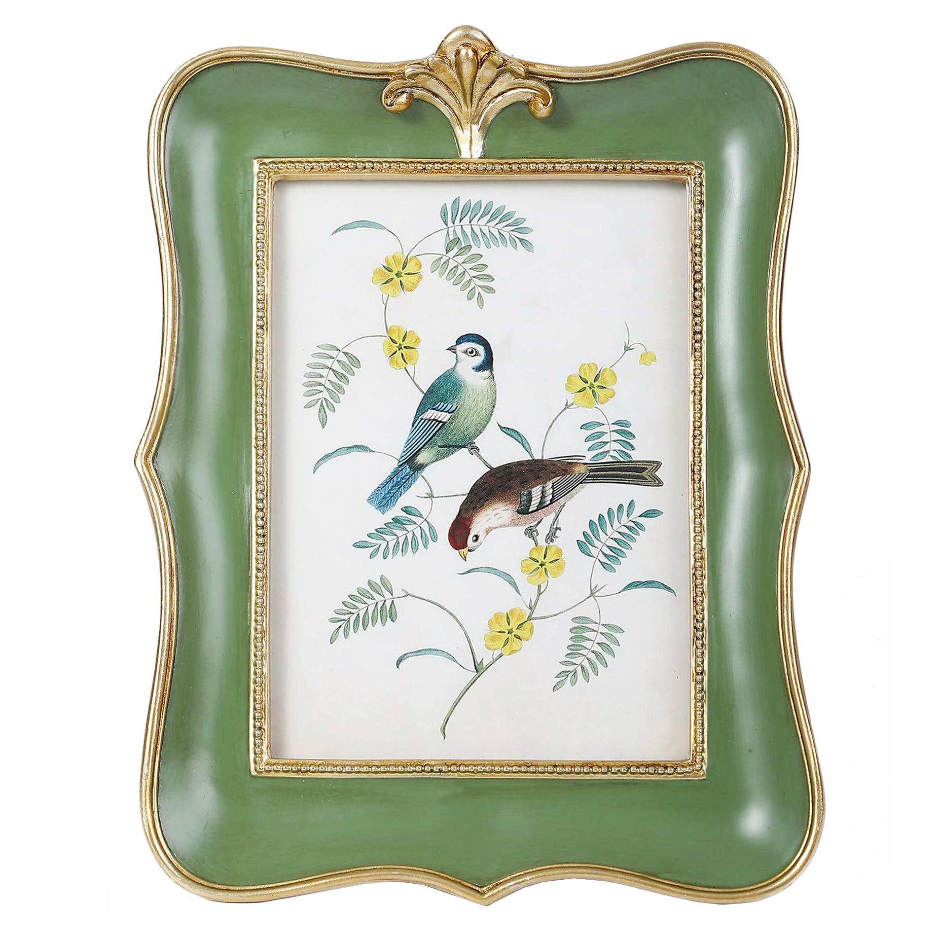 Kangce Vintage Picture Frame 5x7 Antique Ornate Photo Frame Tabletop and Wall Hanging Old-Fashioned Picture Frame, Decorative Re