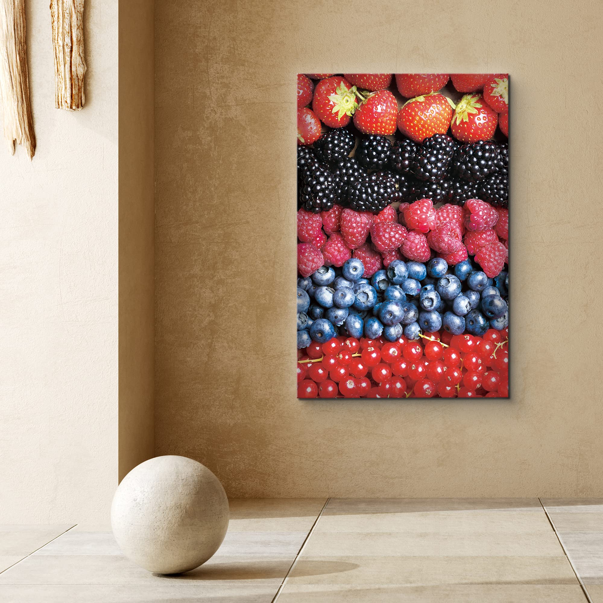 Signford Canvas Print Wall Art Variety Of Different Berries Fruit Family Photography Modern Art Decorative Elements Closeup Colo