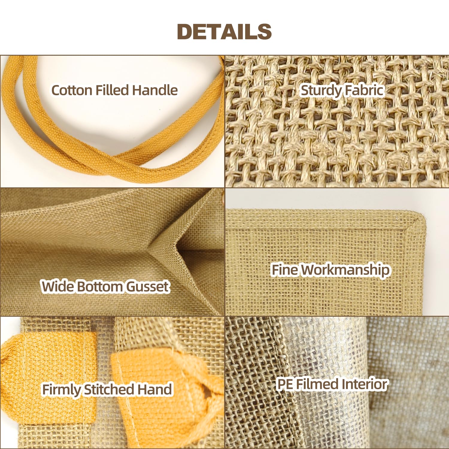 Ayearparty 12 Pack Large Burlap Tote Bags With Handles Bridesmaid Wedding Favors Women Gift Bags Welcome Jute Bag Bulk Blank Reu