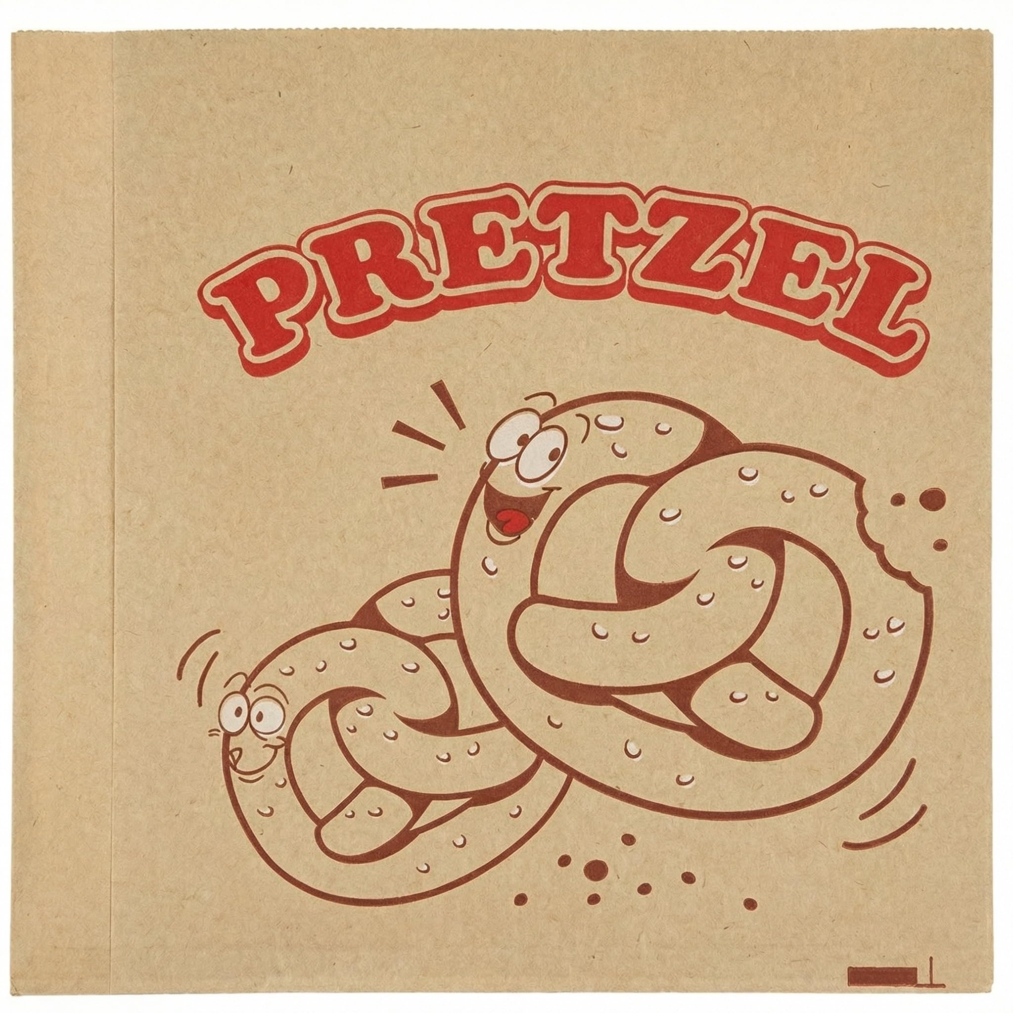 Colarr 1 PC Soft Pretzel Bags 6.69 x 7.09 Inch Double Open Pretzels Individual Sleeves Bag Grease Resistant Paper Food Bags Kraf