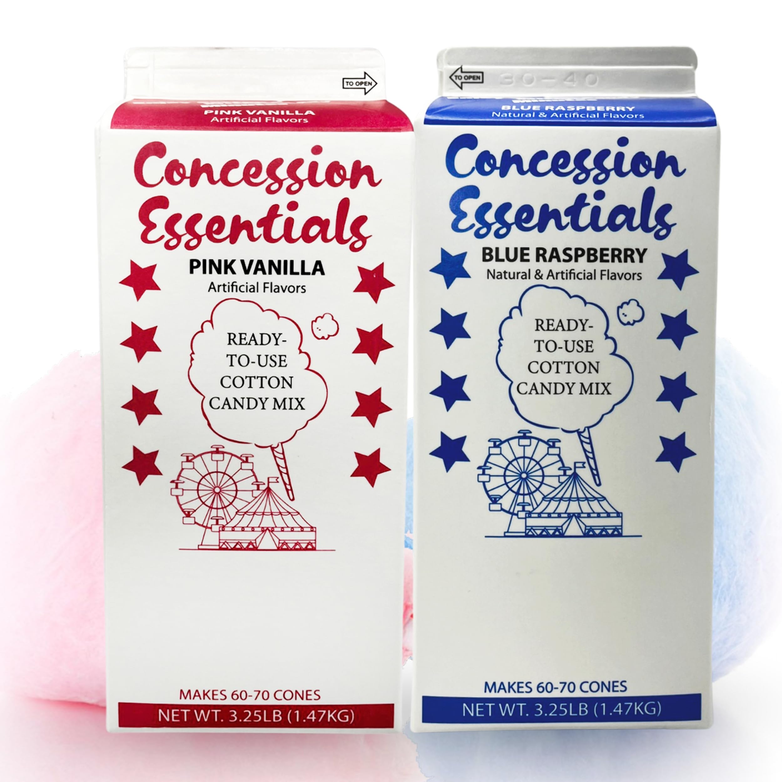 3.25lb -Cotton Candy Floss Sugar (2 Pack)- Pink Vanilla and Blue Raspberry
