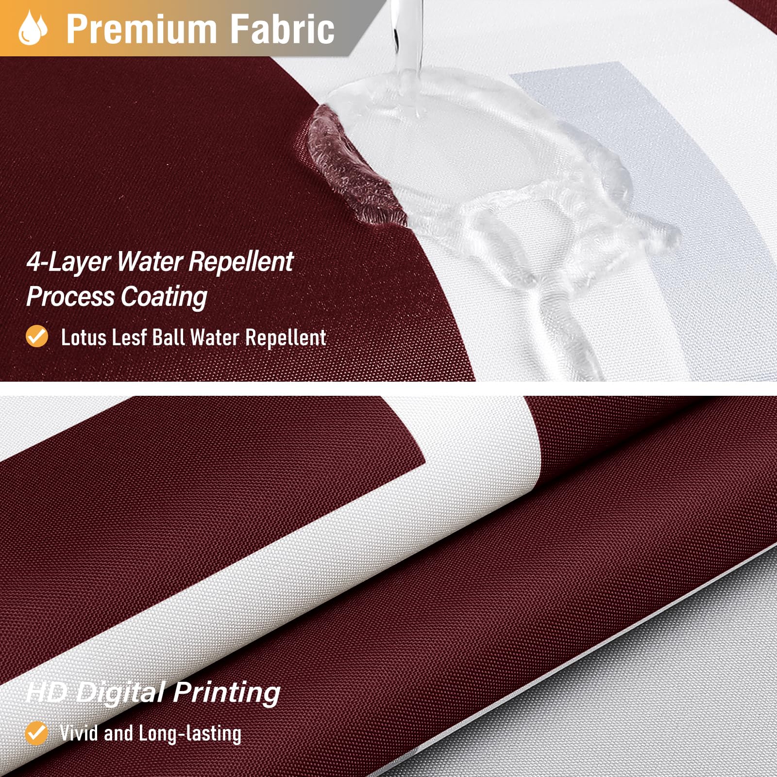BTTN Burgundy Fabric Shower Curtain  Geometric Cloth Shower Curtain Set with 12 Plastic Hooks  Water Repellent  Machine Washable  Hotel Modern Decorative Polyester Shower Curtains for Bathroom  72x72