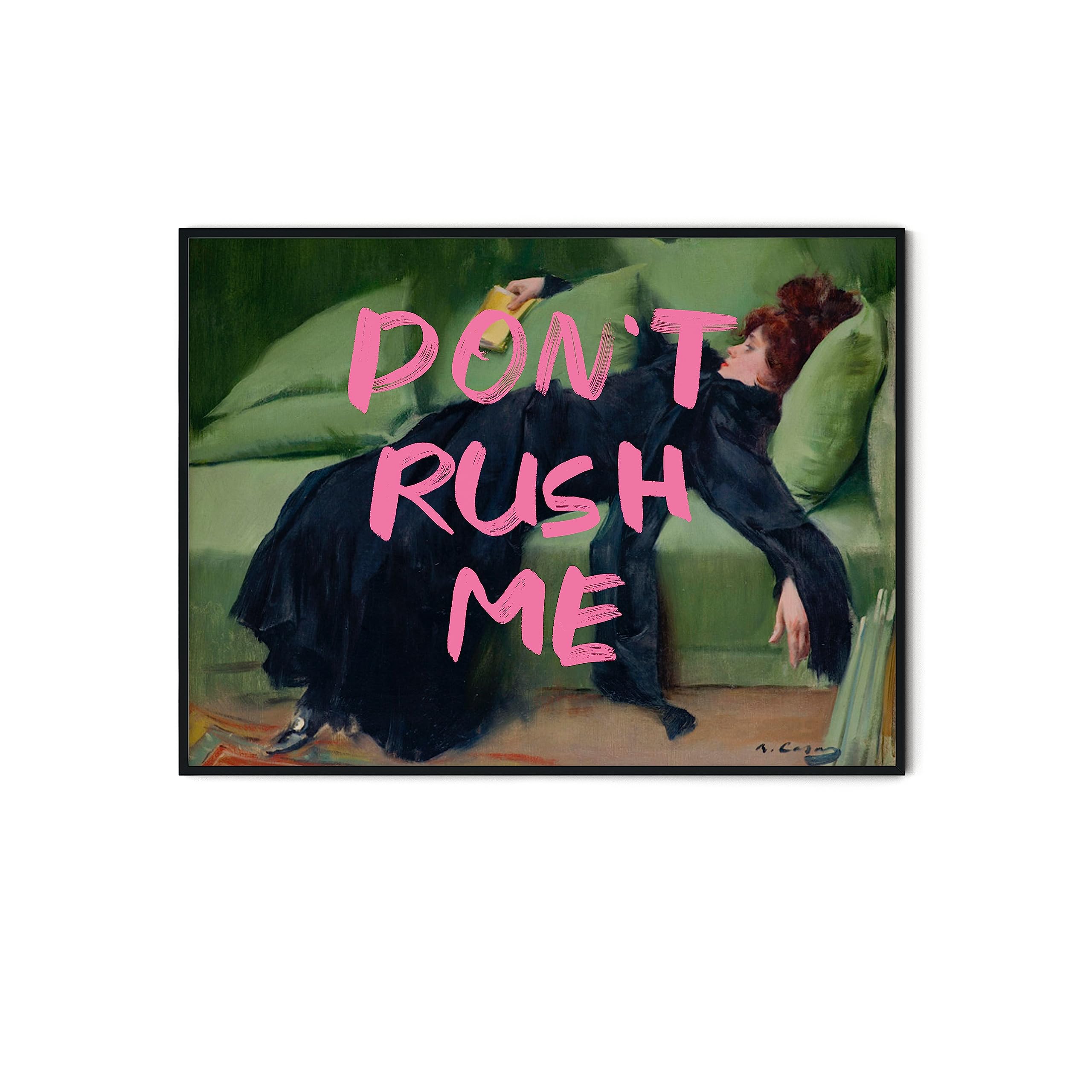 Twodays Maximalist Wall Decor, Eclectic Aesthetic Large Wall Art Print, Don'T Rush Me Altered Art Portrait, Antique Victorian Ga