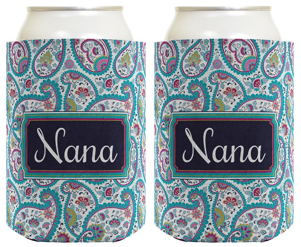 Mother'S Day Gift For Nana Cute Paisley 2 Pack Can Coolie Drink Coolers Coolies Paisley
