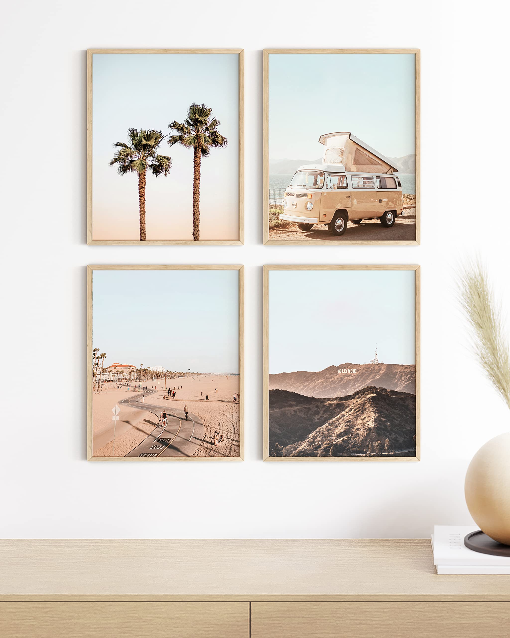 HAUS AND HUES Beach Decor and Art Prints Set of 4 Coastal Decor & Beach Art Prints  Beach Decorations for Home  Beach Bathroom Decor  Beach Wall Decor & Wall Posters  Unframed (Beige  8 x 10)