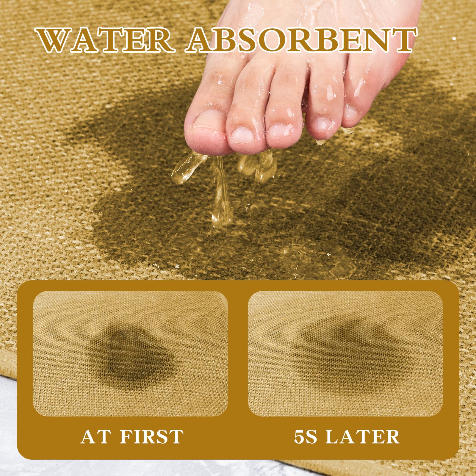 Chakme Bathroom Rugs Mat 32X17, Ultra Thin Non Slip Bath Mat Quick Dry Absorbent Bath Mat For Bathroom Floor, (Yellow, 32''X17''