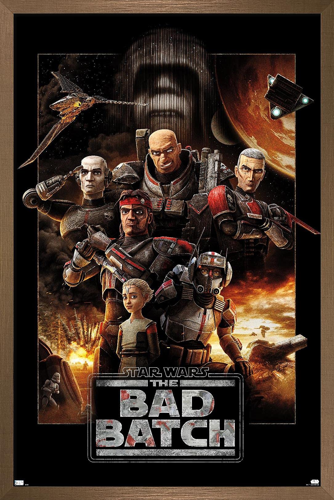 Trends International Star Wars: The Bad Batch-One Sheet Wall Poster, 14.725'' X 22.375'', Bronze Framed Version