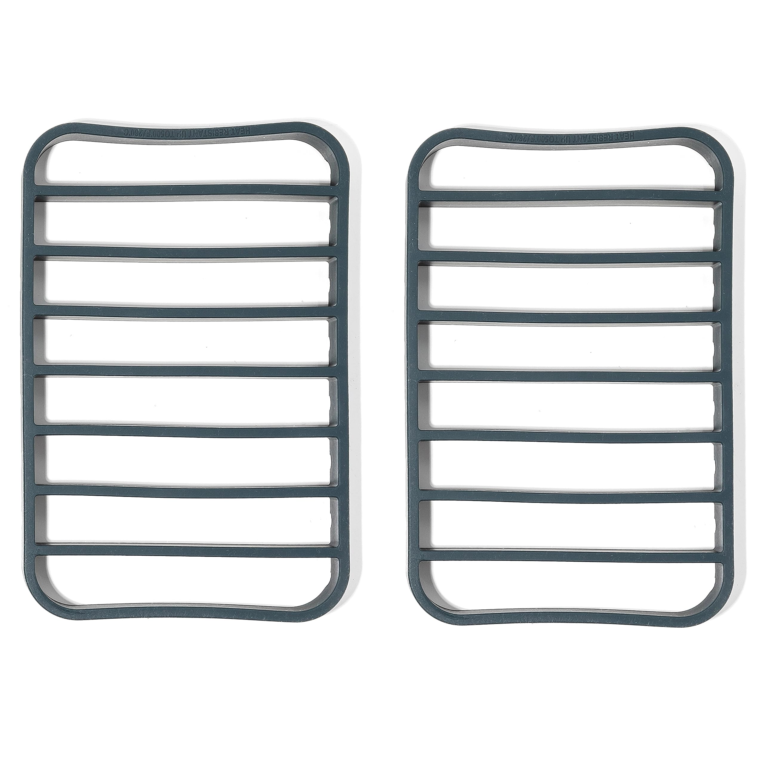 The Silicone Kitchen Silicone Roasting Rack Pan -Dishwasher Safe, Bpa Free, Non-Toxic (7X10.75, Navy, 2Pk)