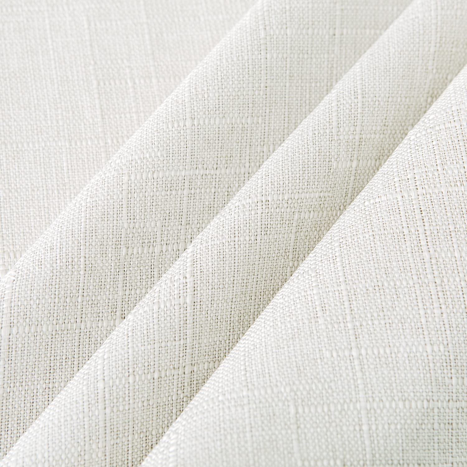 Nlmuvw White Linen Table Cloth Round 48 Inch Water Resistant Textured Tablecloth Decorative Farmhouse Table Cover For Dining Caf