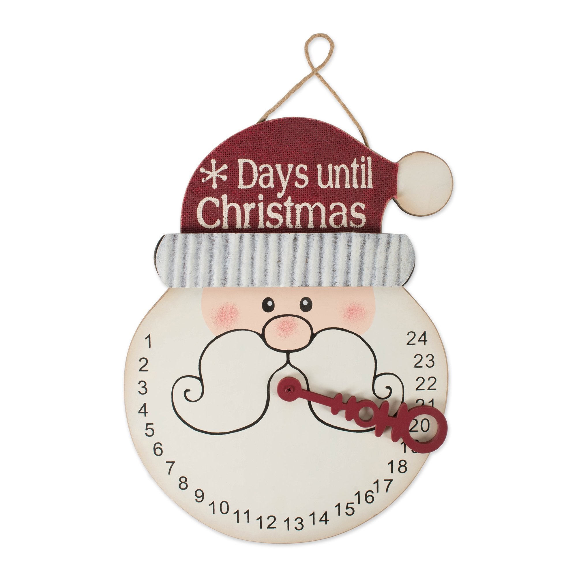 DII Christmas Advent Collection Decorative & Reusable Wooden Countdown Calendar, 16.75x12.75, Santa Beard
