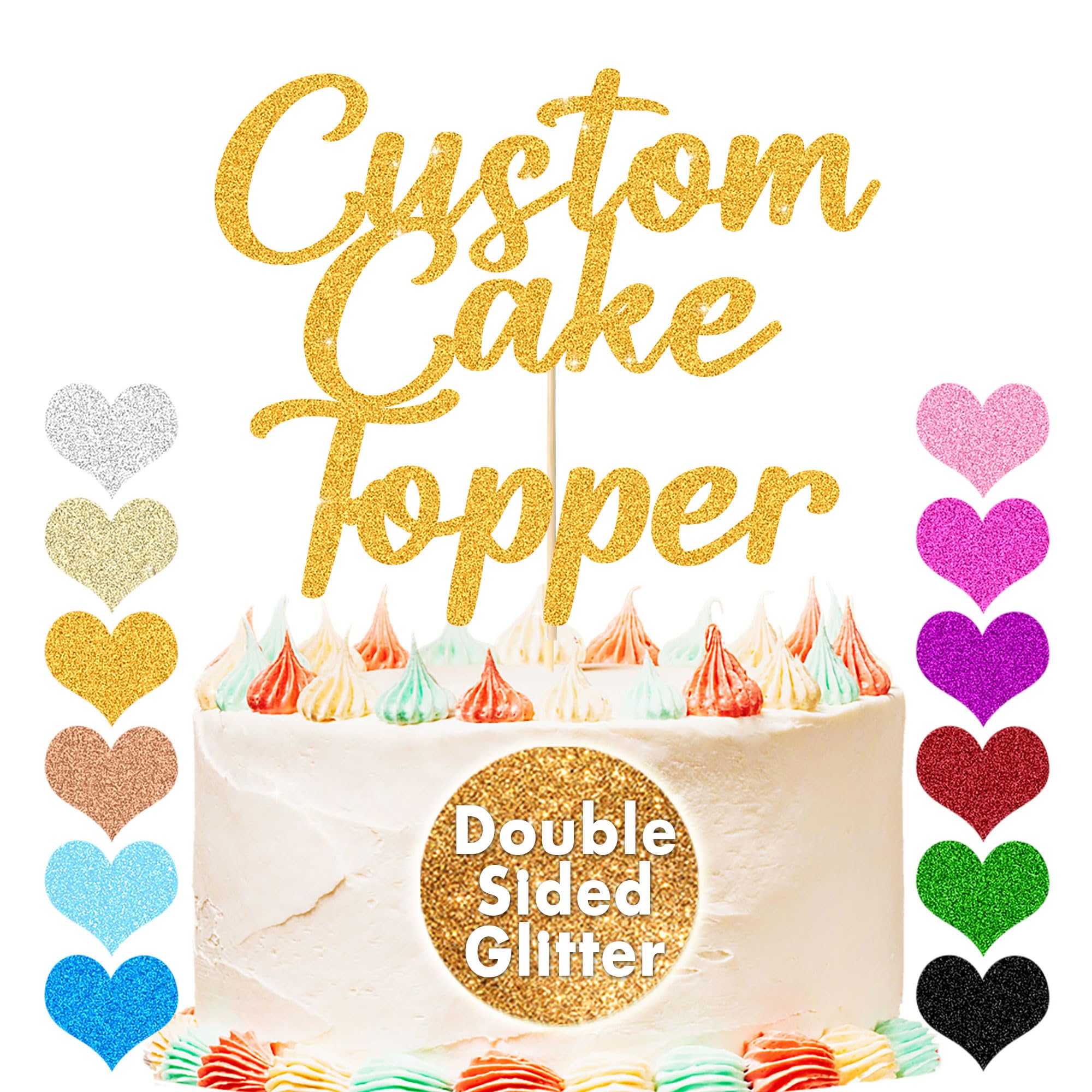 Personalized Cake Toppers Custom Happy Birthday Cake Toppers Wedding Cake Toppers Gifts For Women Men 11 Colors Cake Decorations